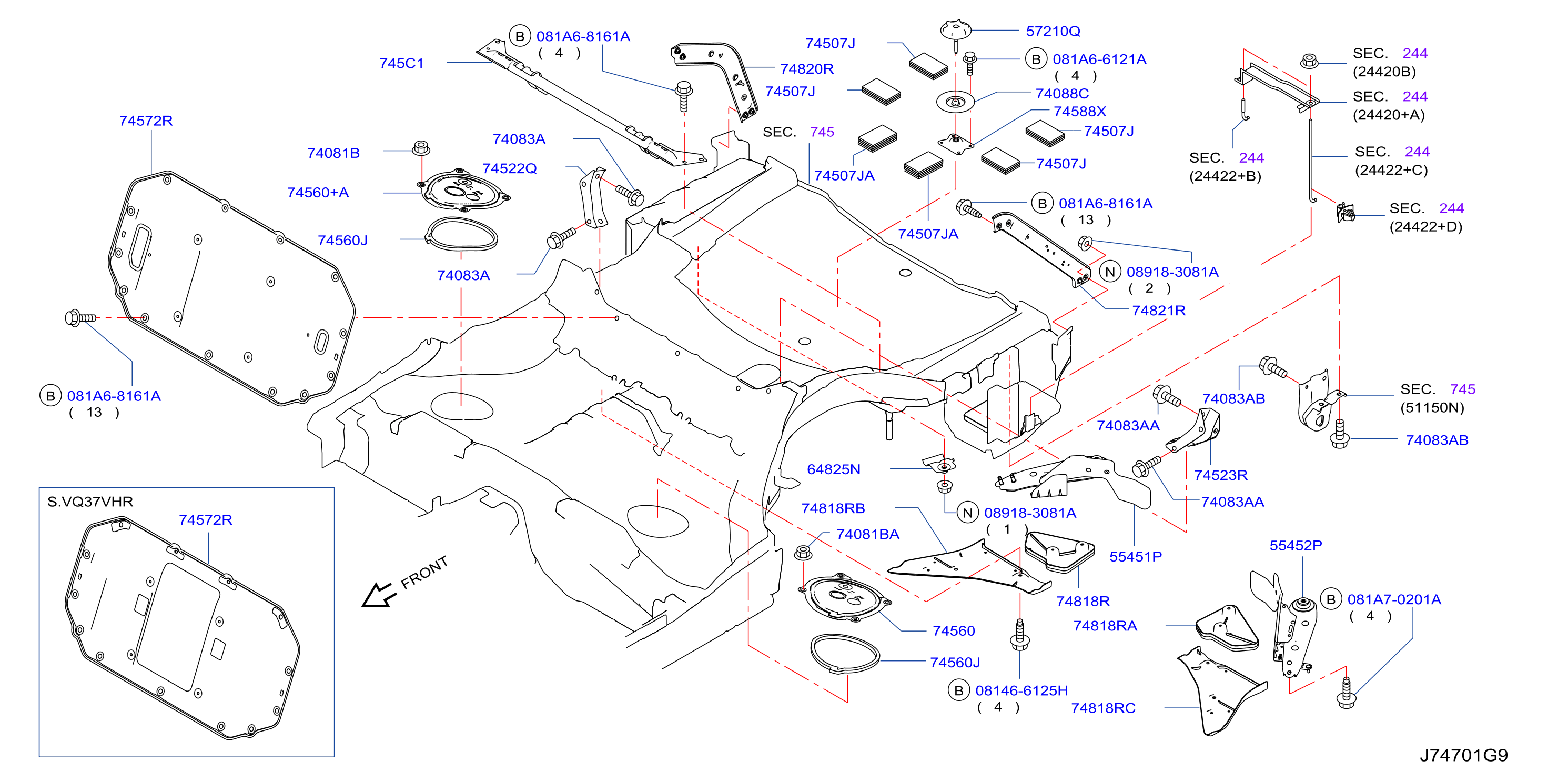 Diagram PARTES DE FIJACIÓN DEL PISO for your 2018 INFINITI QX50   