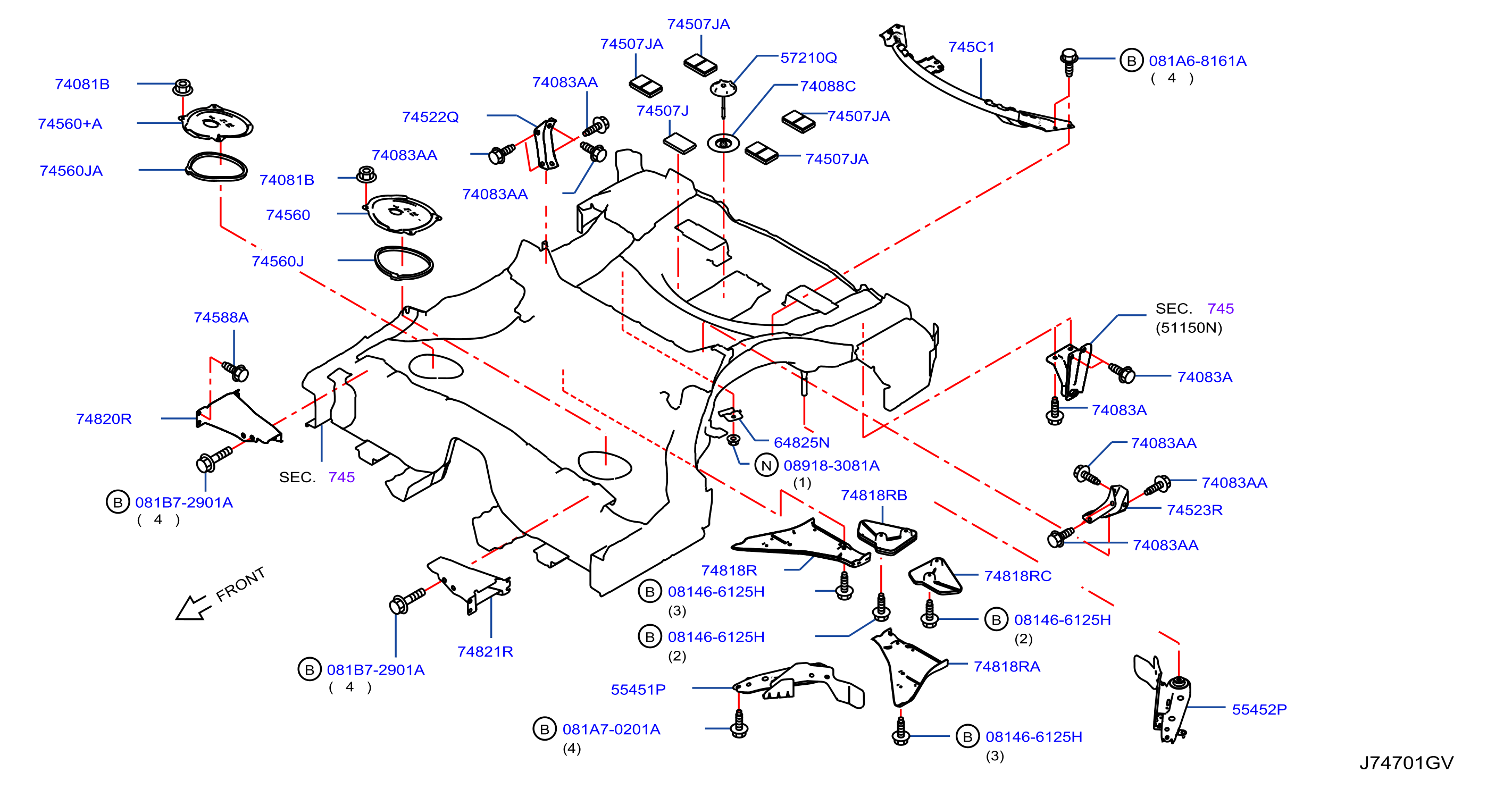 Diagram FLOOR FITTING for your 1996 INFINITI