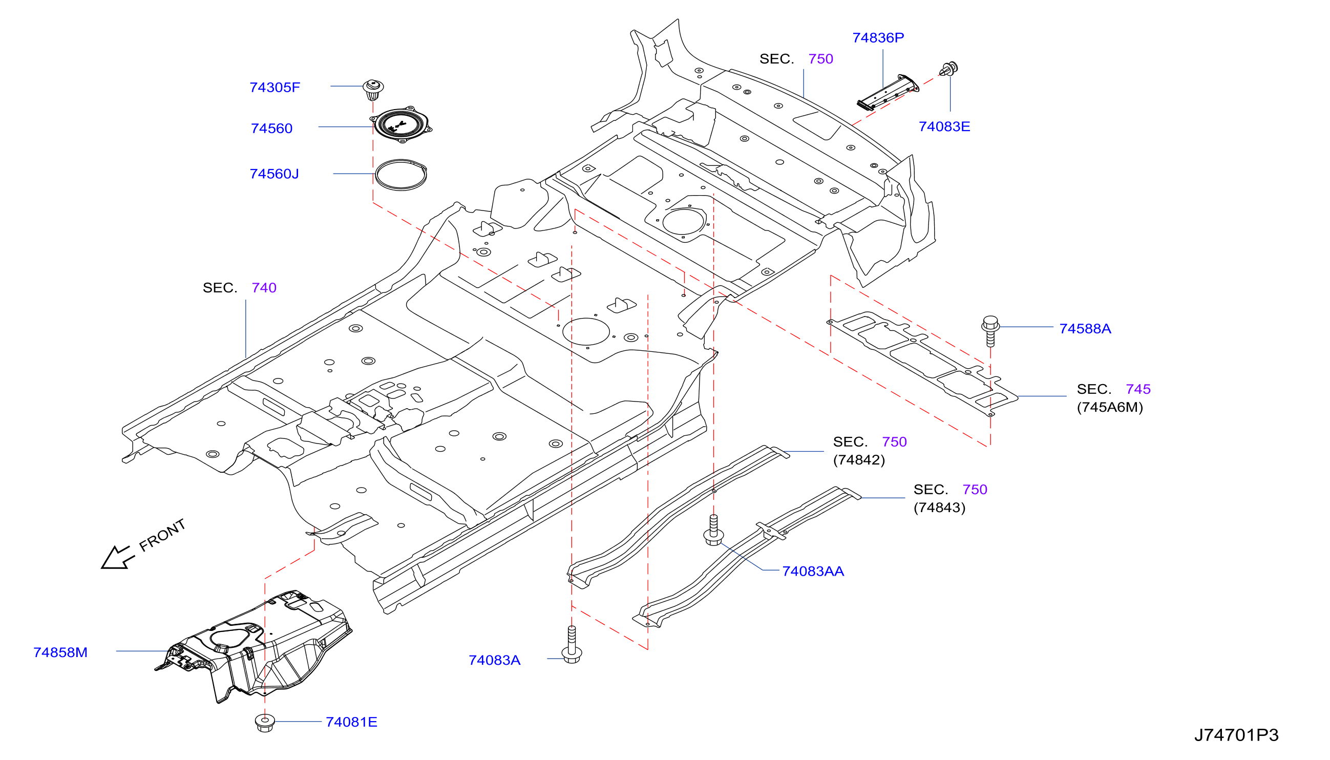 Diagram FLOOR FITTING for your 2013 INFINITI M56   