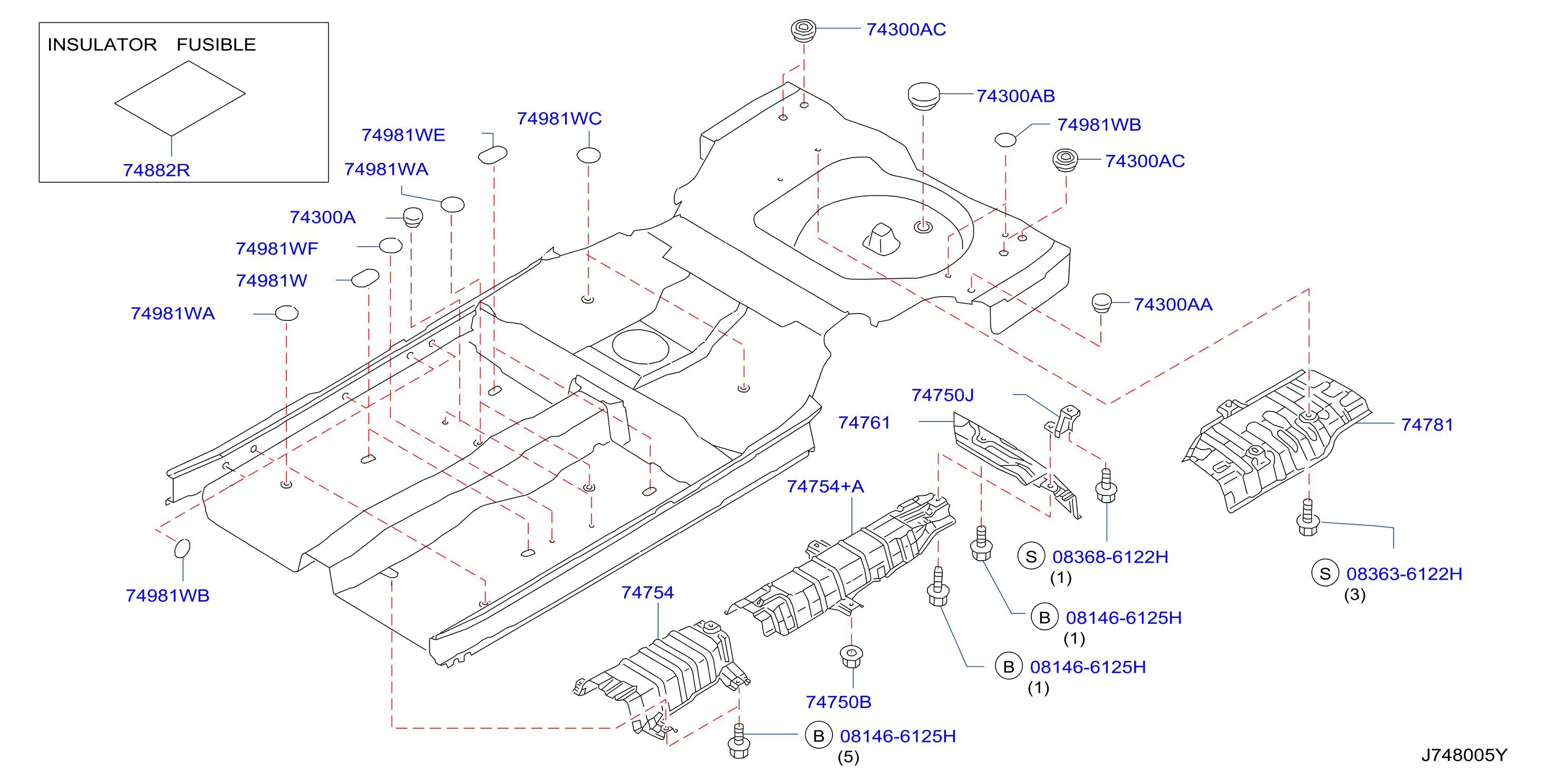 Diagram FLOOR FITTING for your 2008 INFINITI Q60   