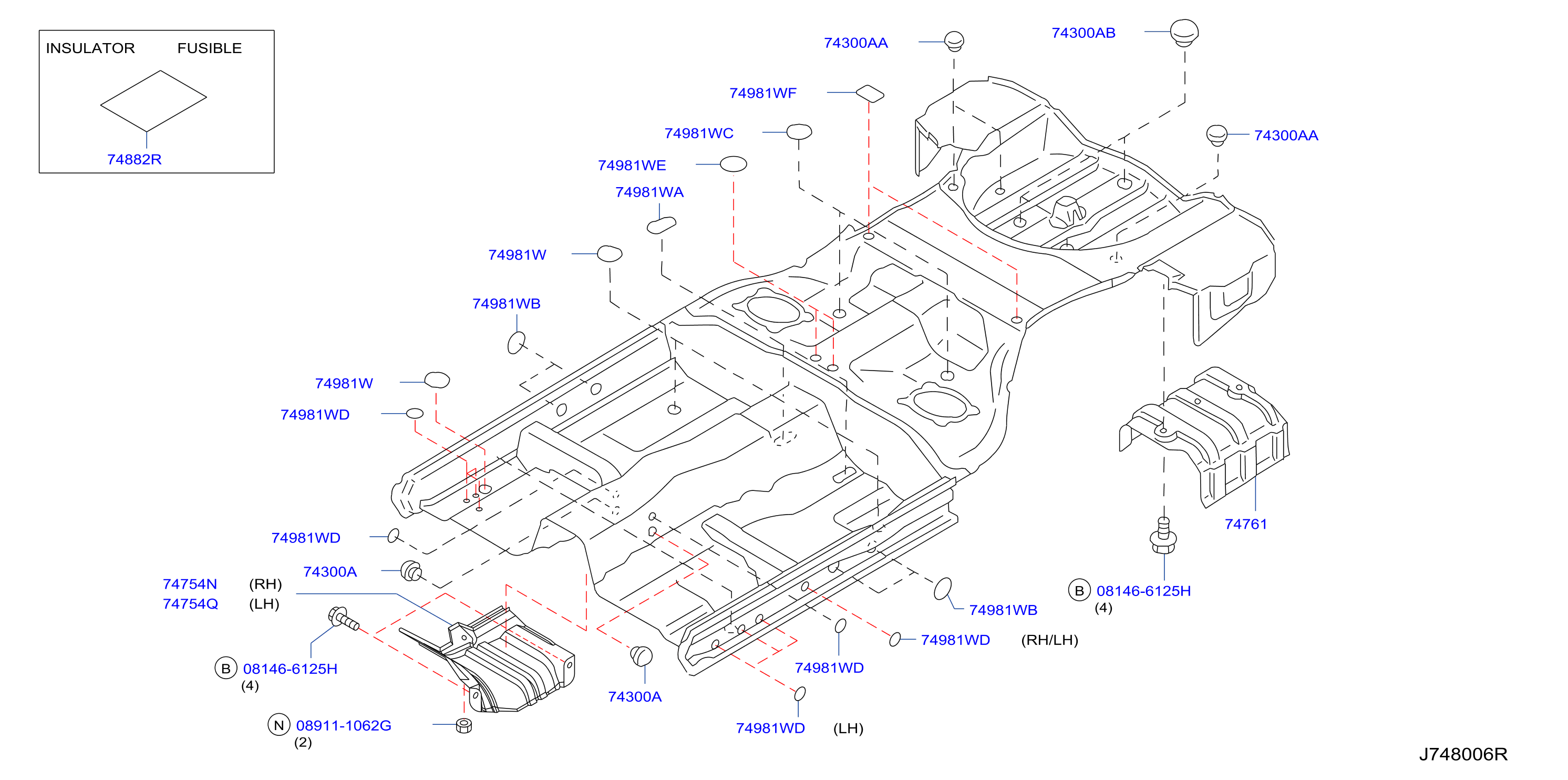 Diagram FLOOR FITTING for your 2007 INFINITI G35   