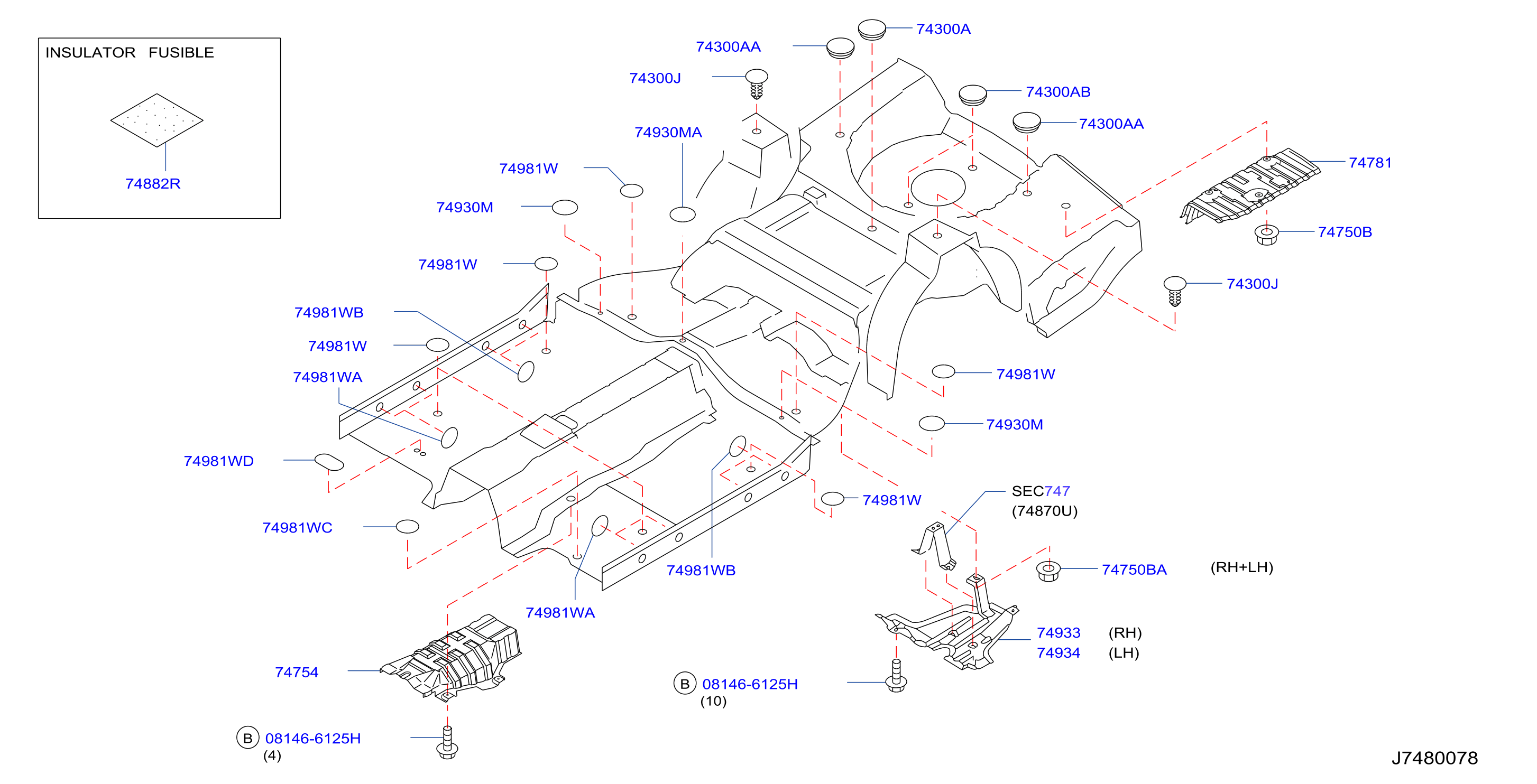 Diagram FLOOR FITTING for your 2006 INFINITI Q45   