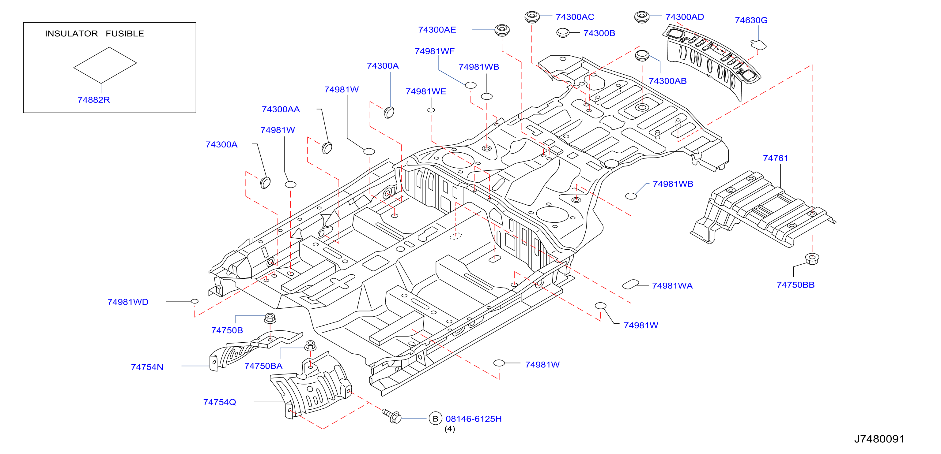 Diagram FLOOR FITTING for your 2006 INFINITI FX35   