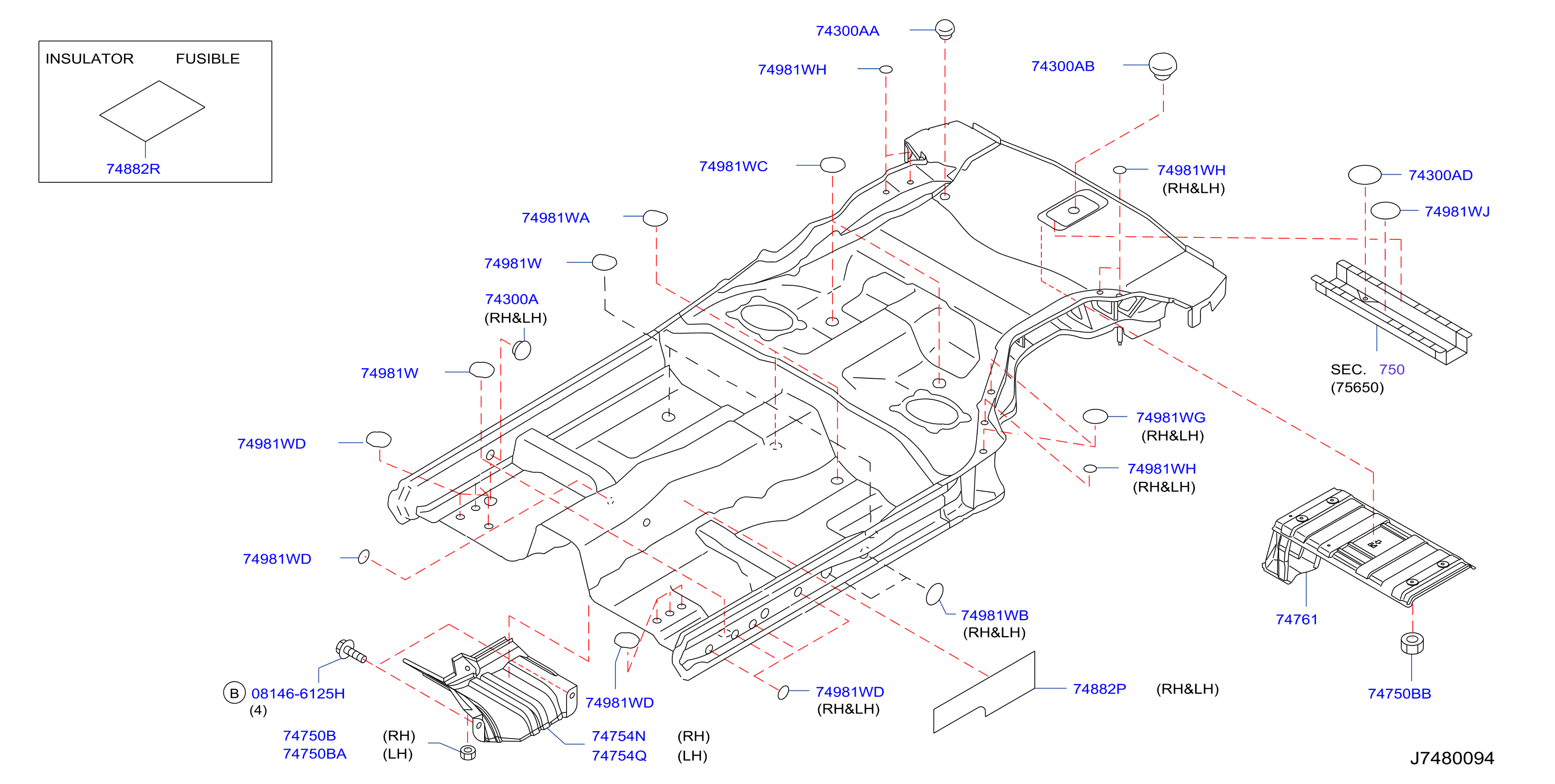 Diagram FLOOR FITTING for your Nissan