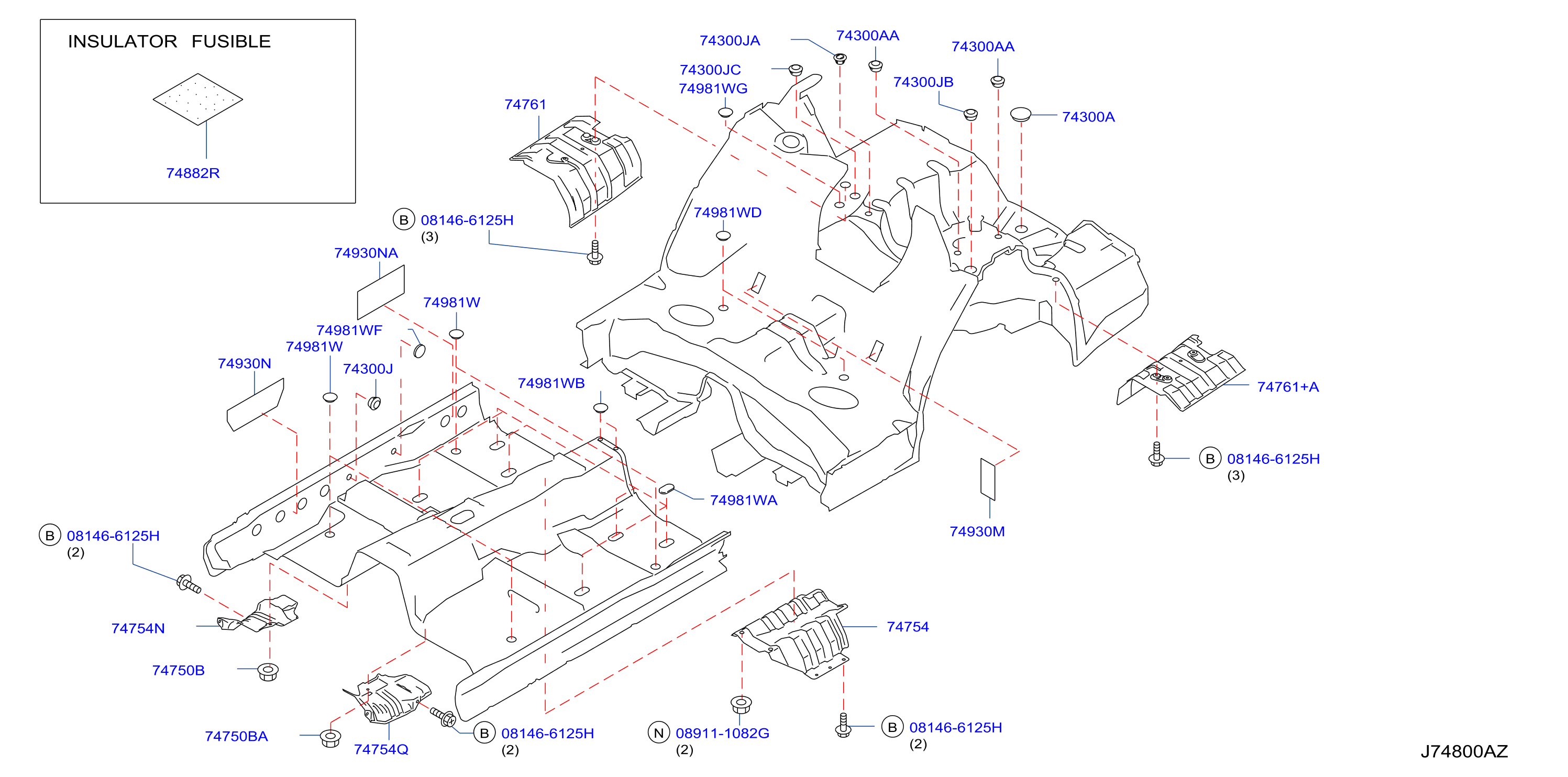 Diagram FLOOR FITTING for your 2009 INFINITI M45  SEDAN TECHNOLOGY 