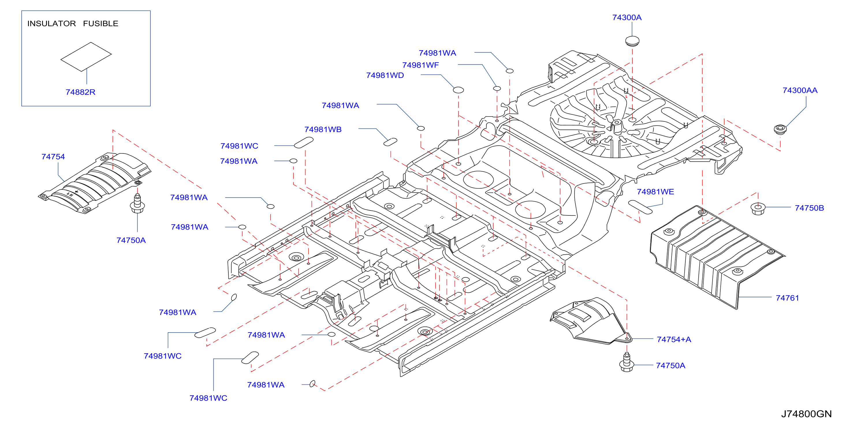 Diagram FLOOR FITTING for your Nissan