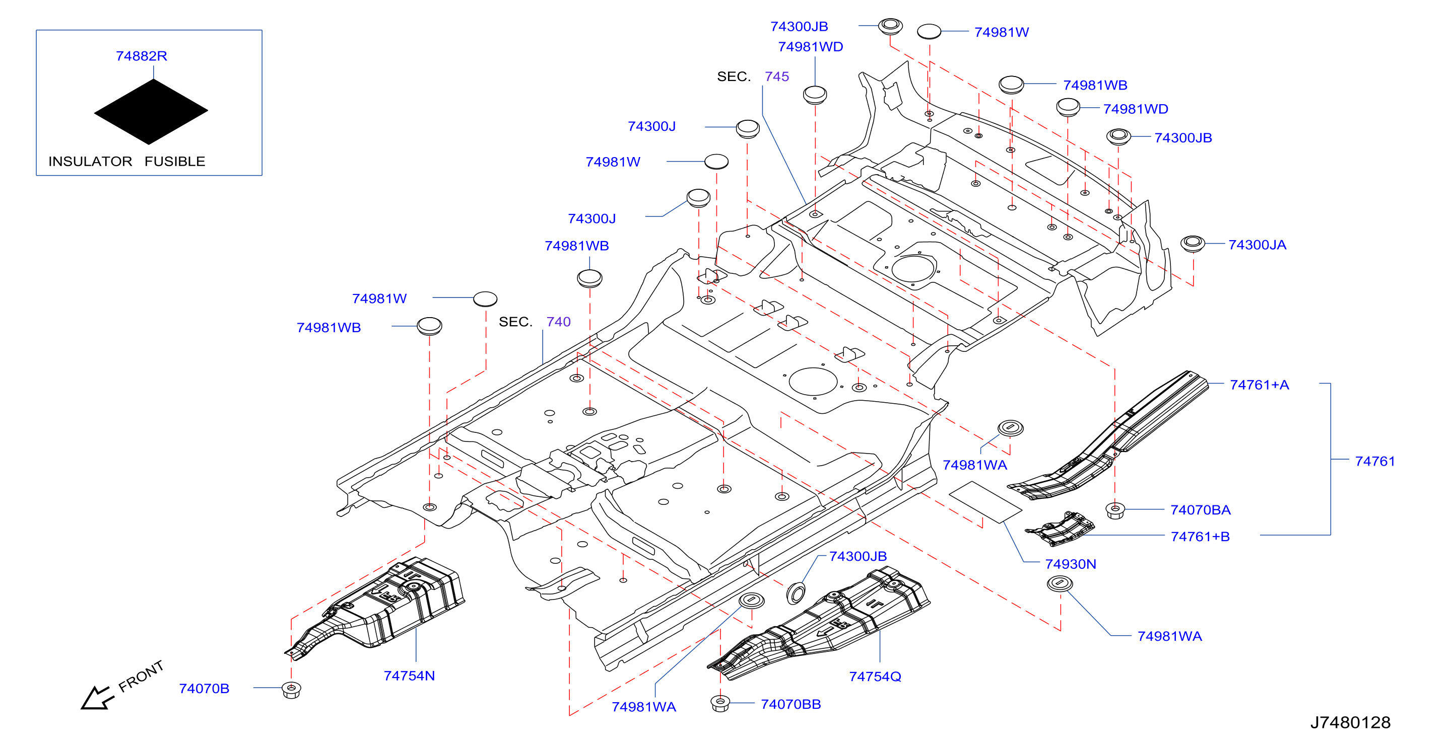 Diagram FLOOR FITTING for your Nissan