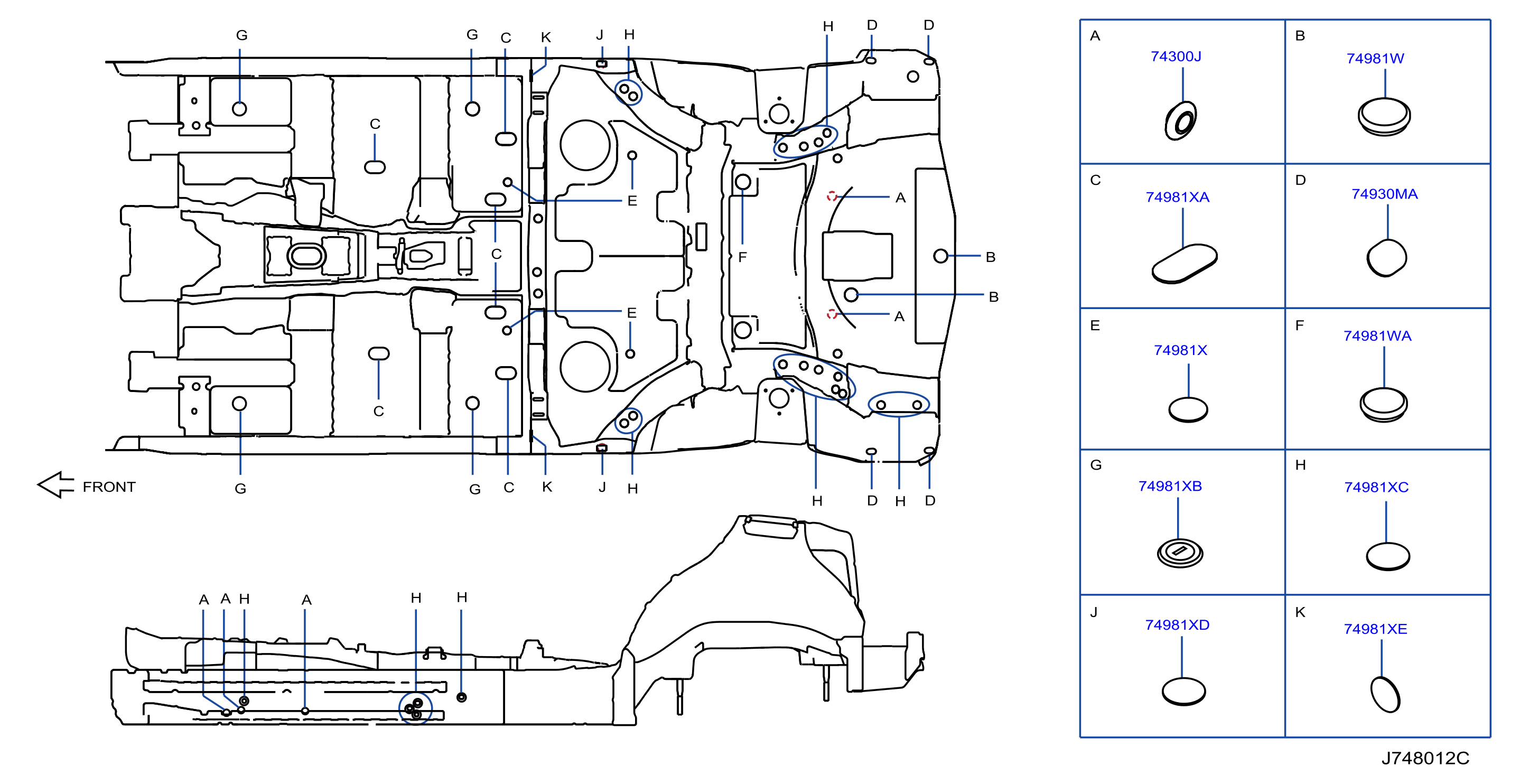 Diagram PARTES DE FIJACIÓN DEL PISO for your INFINITI
