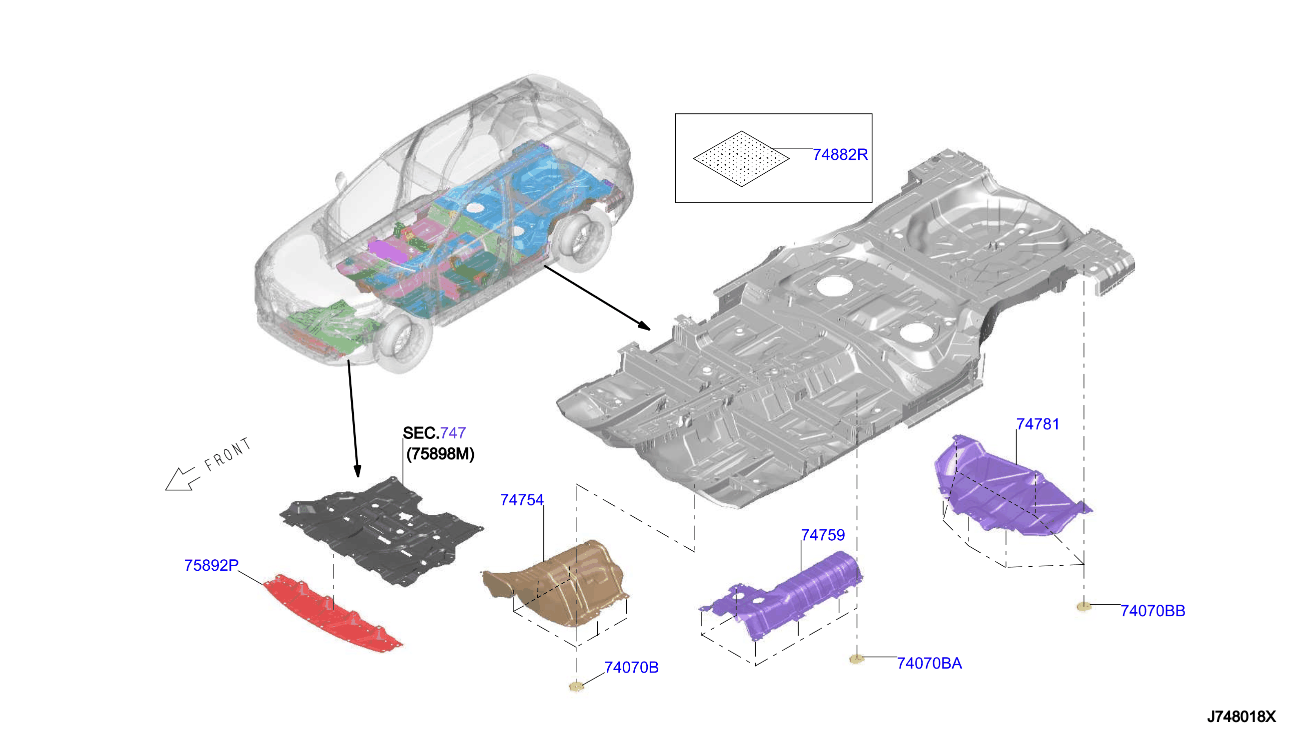 Diagram FLOOR FITTING for your 2021 Nissan Rogue   