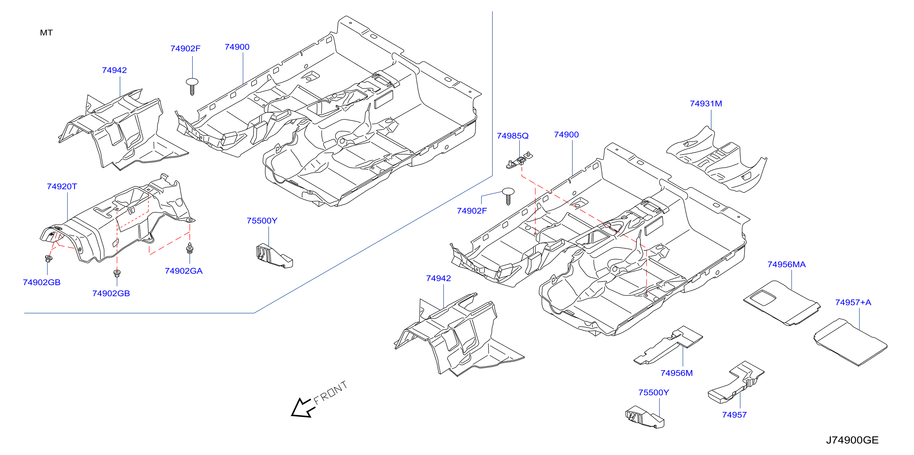 Diagram FLOOR TRIMMING for your 2021 INFINITI QX80 5.6L V8 AT AWD  