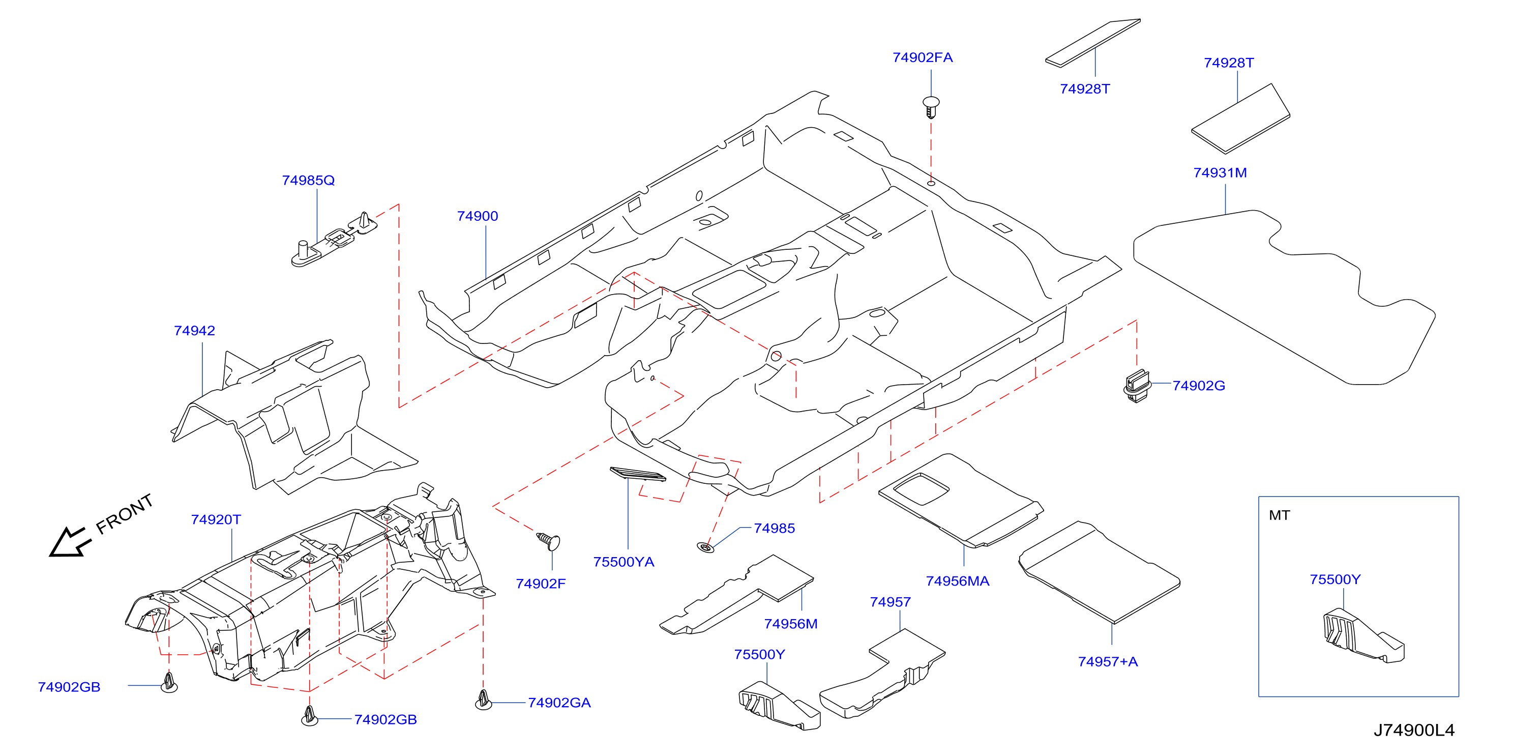Diagram FLOOR TRIMMING for your 2008 INFINITI G35   