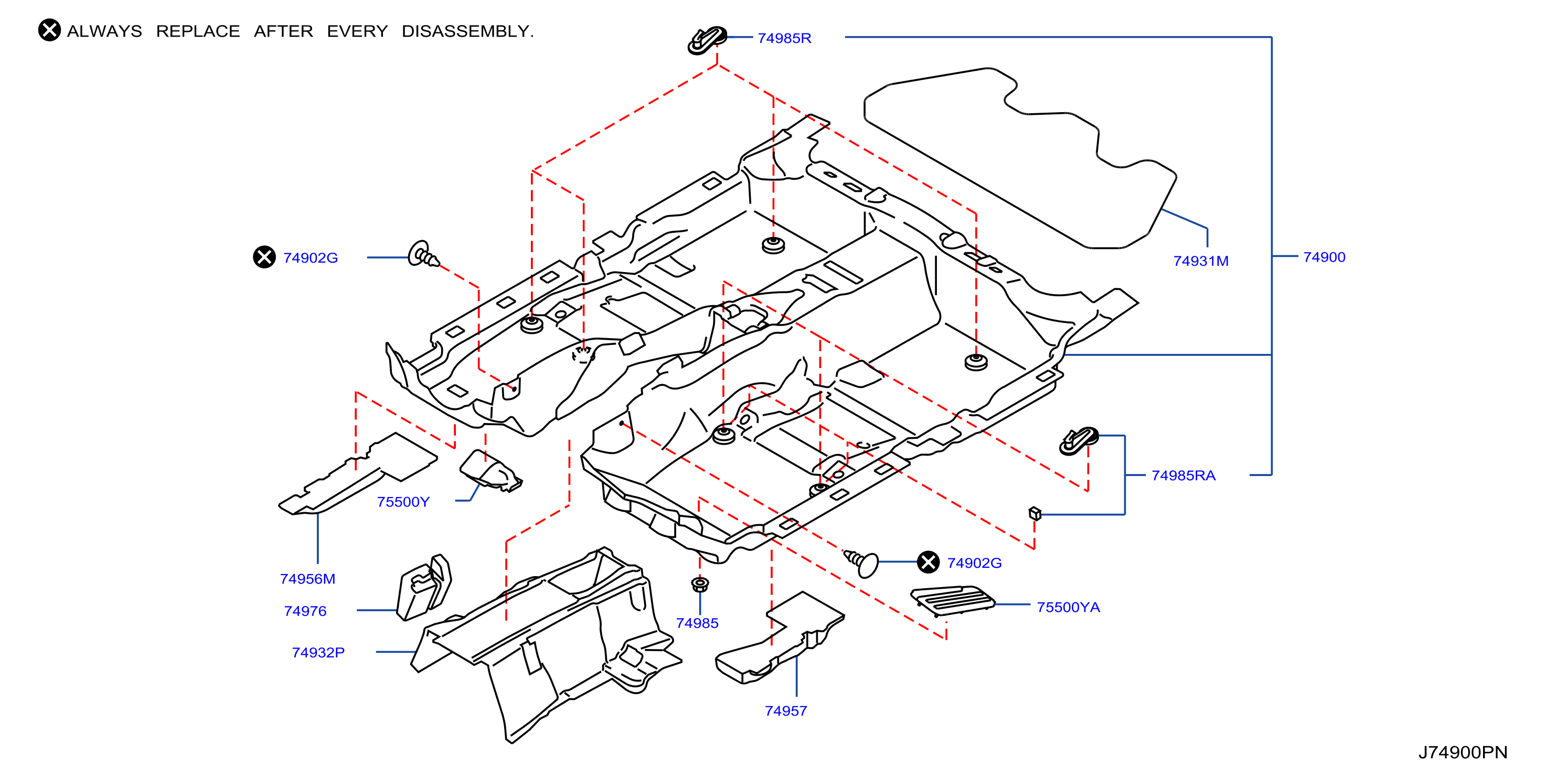 Diagram FLOOR TRIMMING for your 2017 INFINITI M56  SPORT TECHNOLOGY 