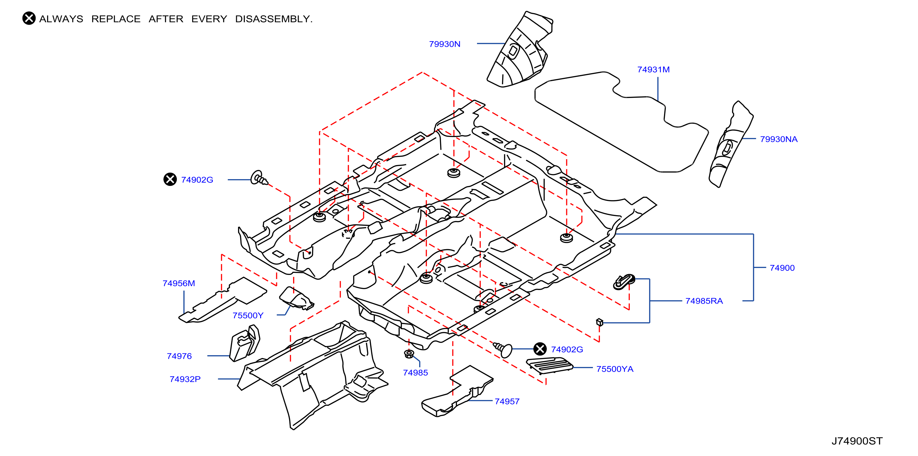 Diagram FLOOR TRIMMING for your 2012 INFINITI Q70 5.6L V8 AT 4WD  