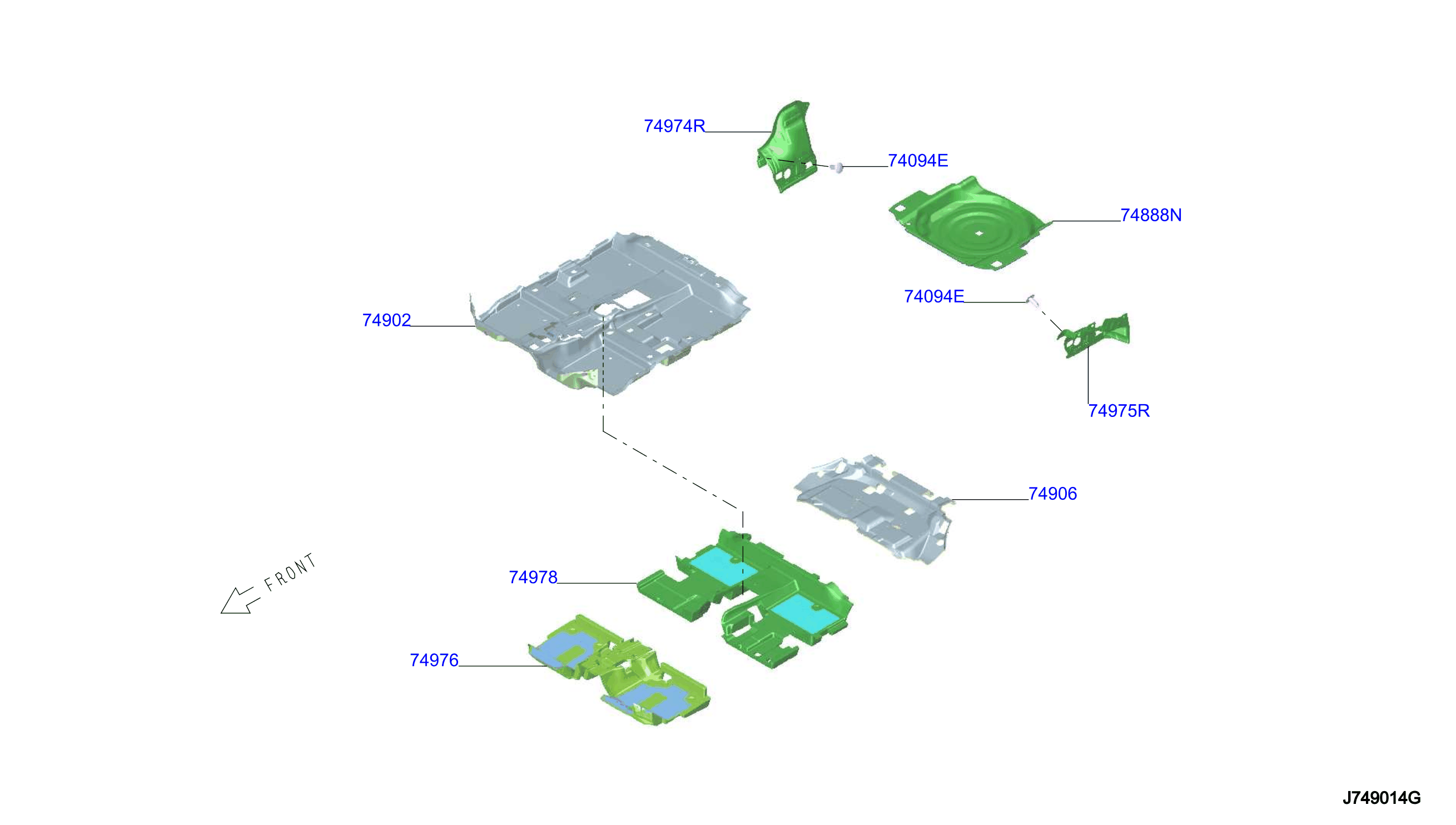 Diagram FLOOR TRIMMING for your 2012 Nissan Armada   