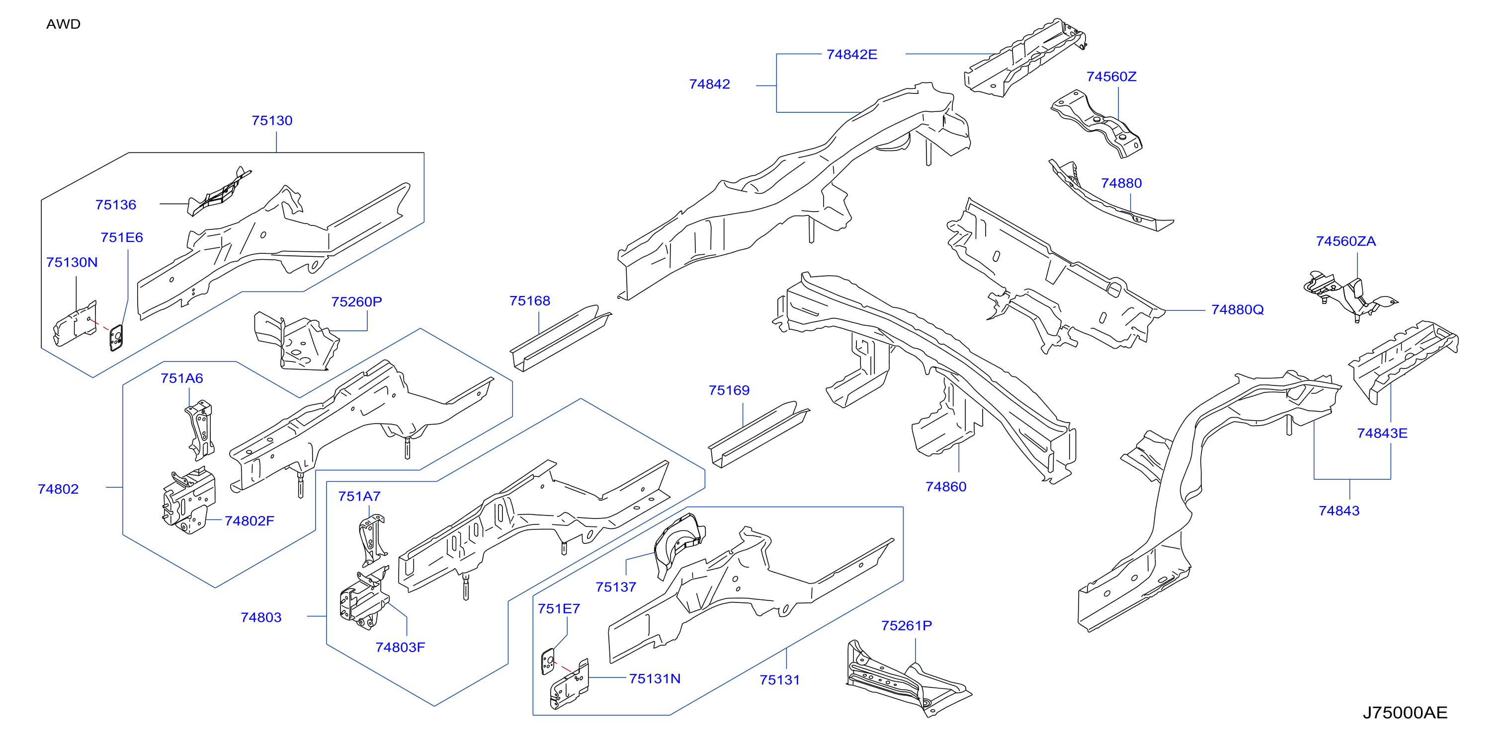 Diagram MEMBER & FITTING for your INFINITI G25  