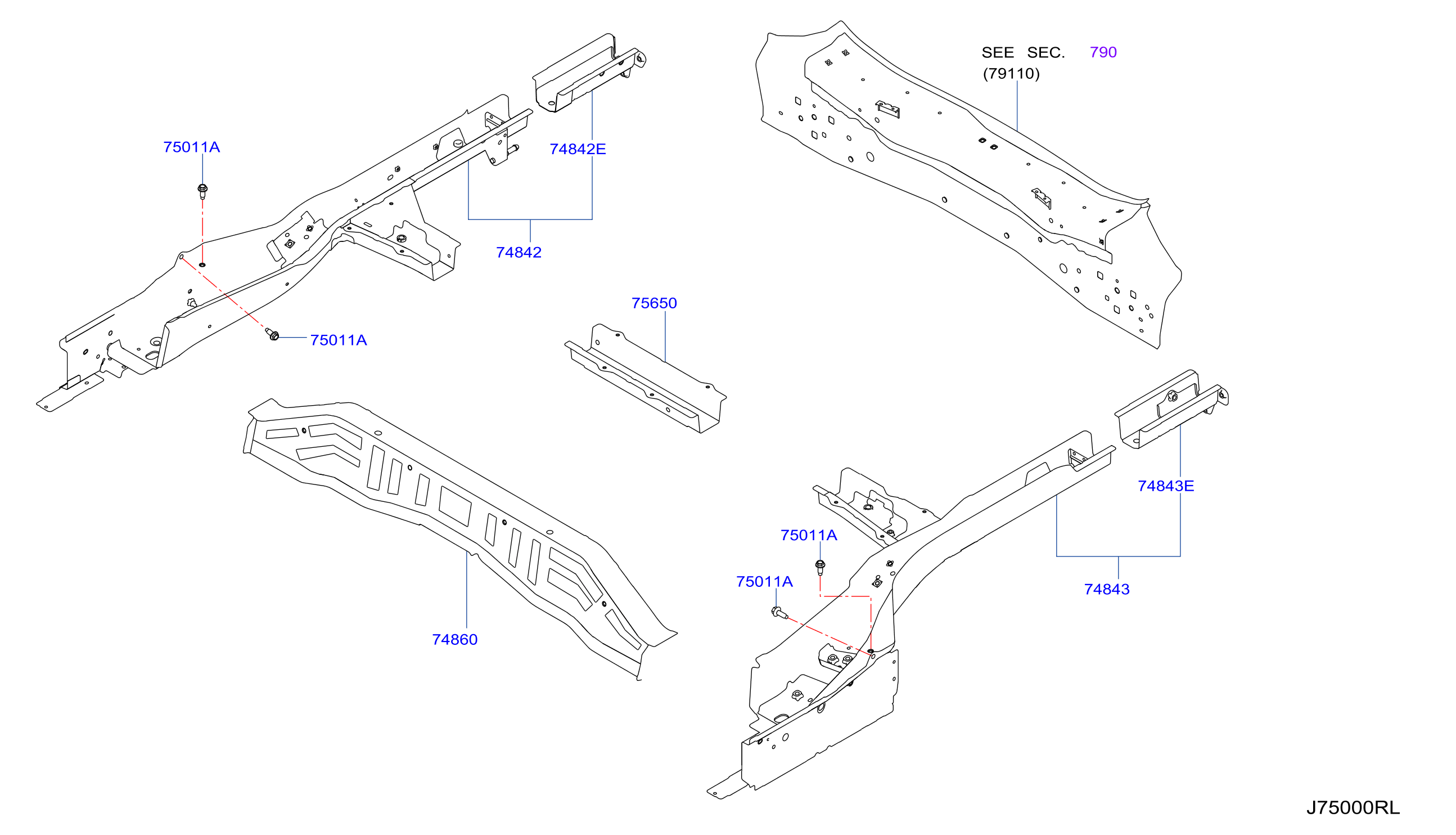 Diagram MEMBER & FITTING for your 2024 Nissan Pathfinder   