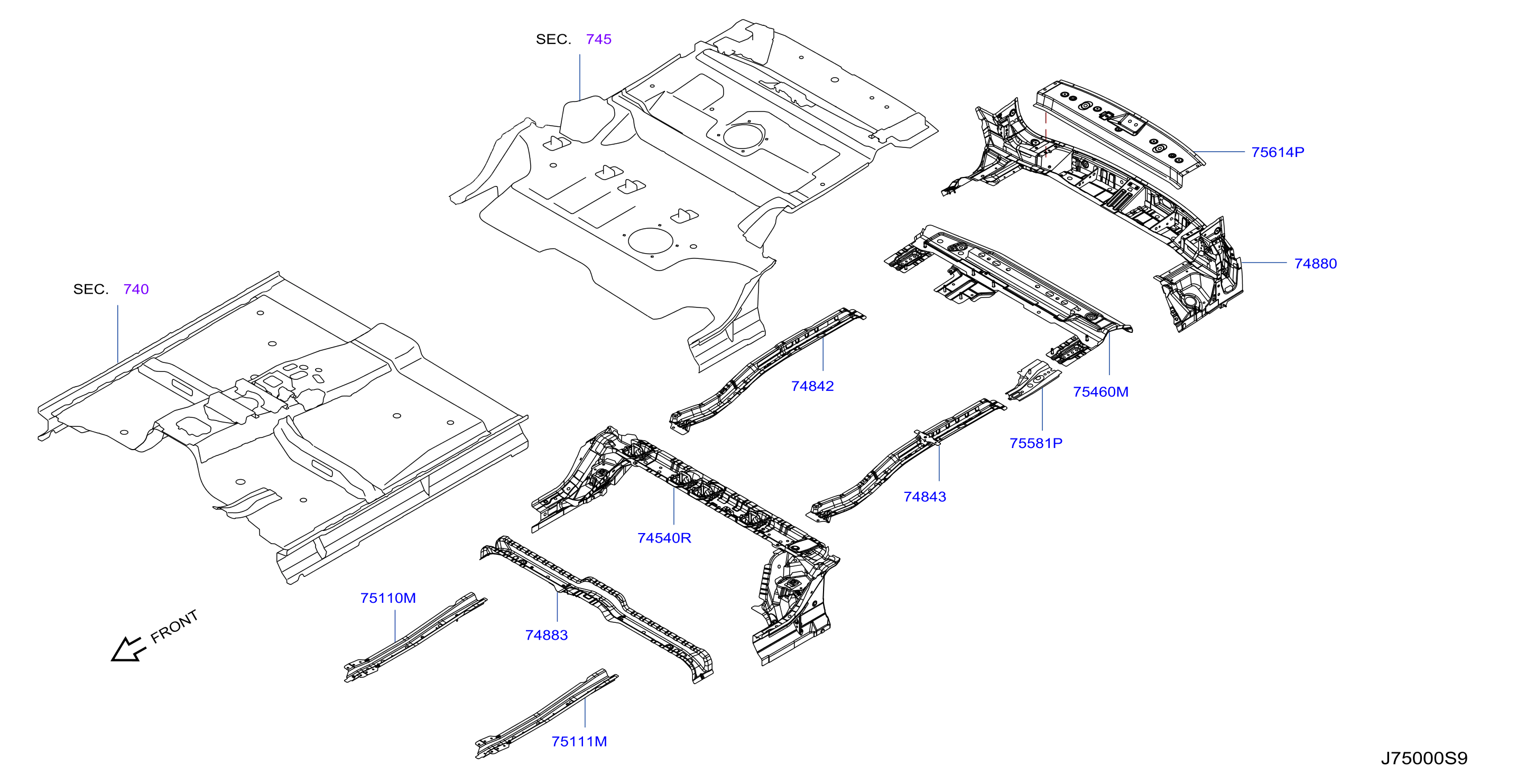 Diagram MEMBER & FITTING for your 2024 Nissan Armada   