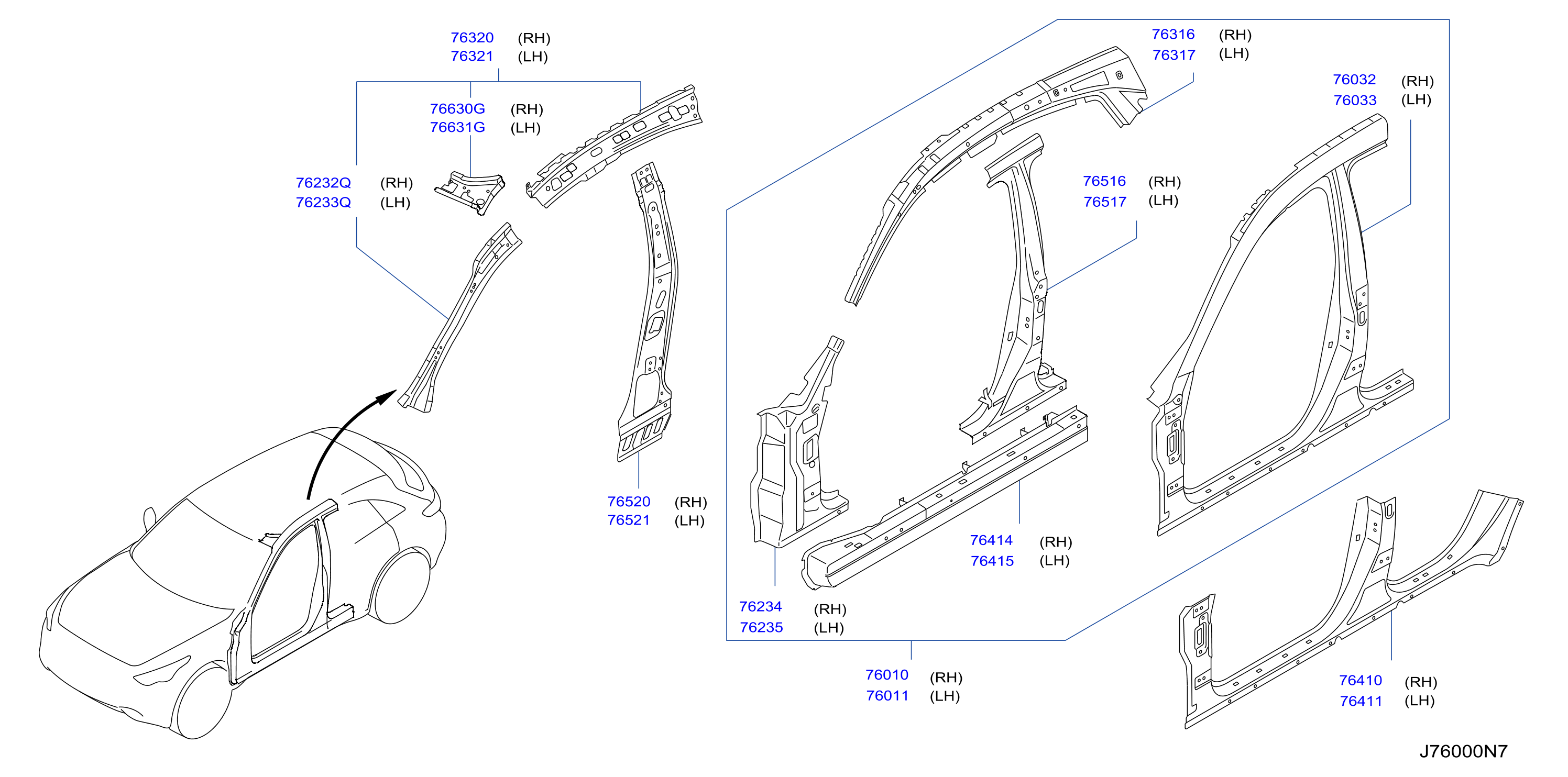 Diagram BODY SIDE PANEL for your 1996 INFINITI