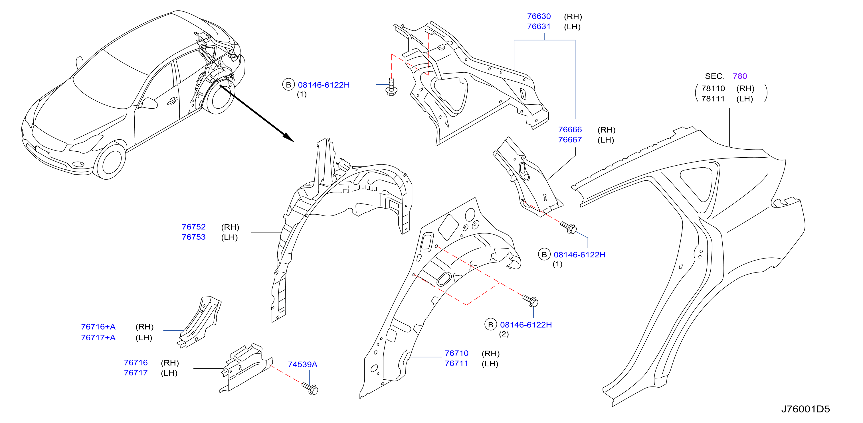 Diagram BODY SIDE PANEL for your INFINITI EX35  