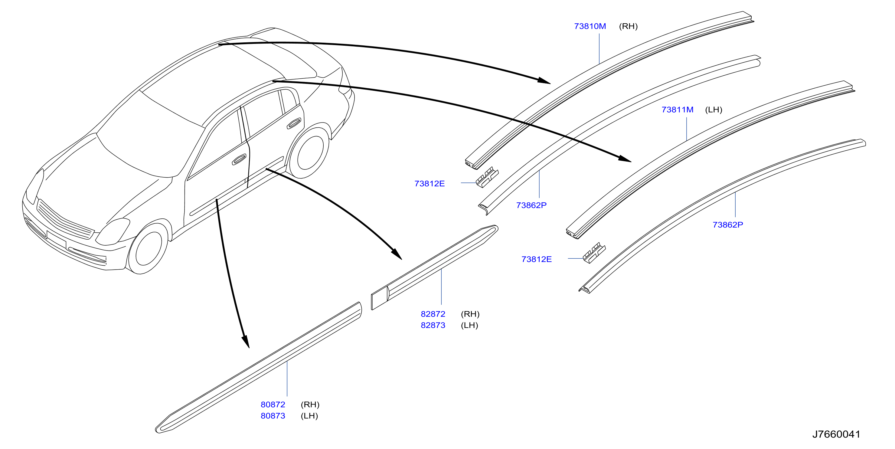 Diagram BODY SIDE MOULDING for your 2005 INFINITI Q45   