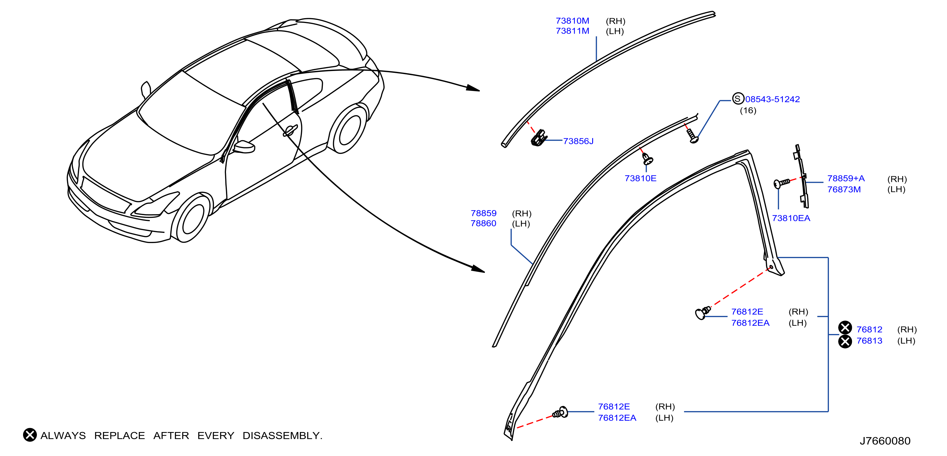 Diagram BODY SIDE MOULDING for your INFINITI Q60  