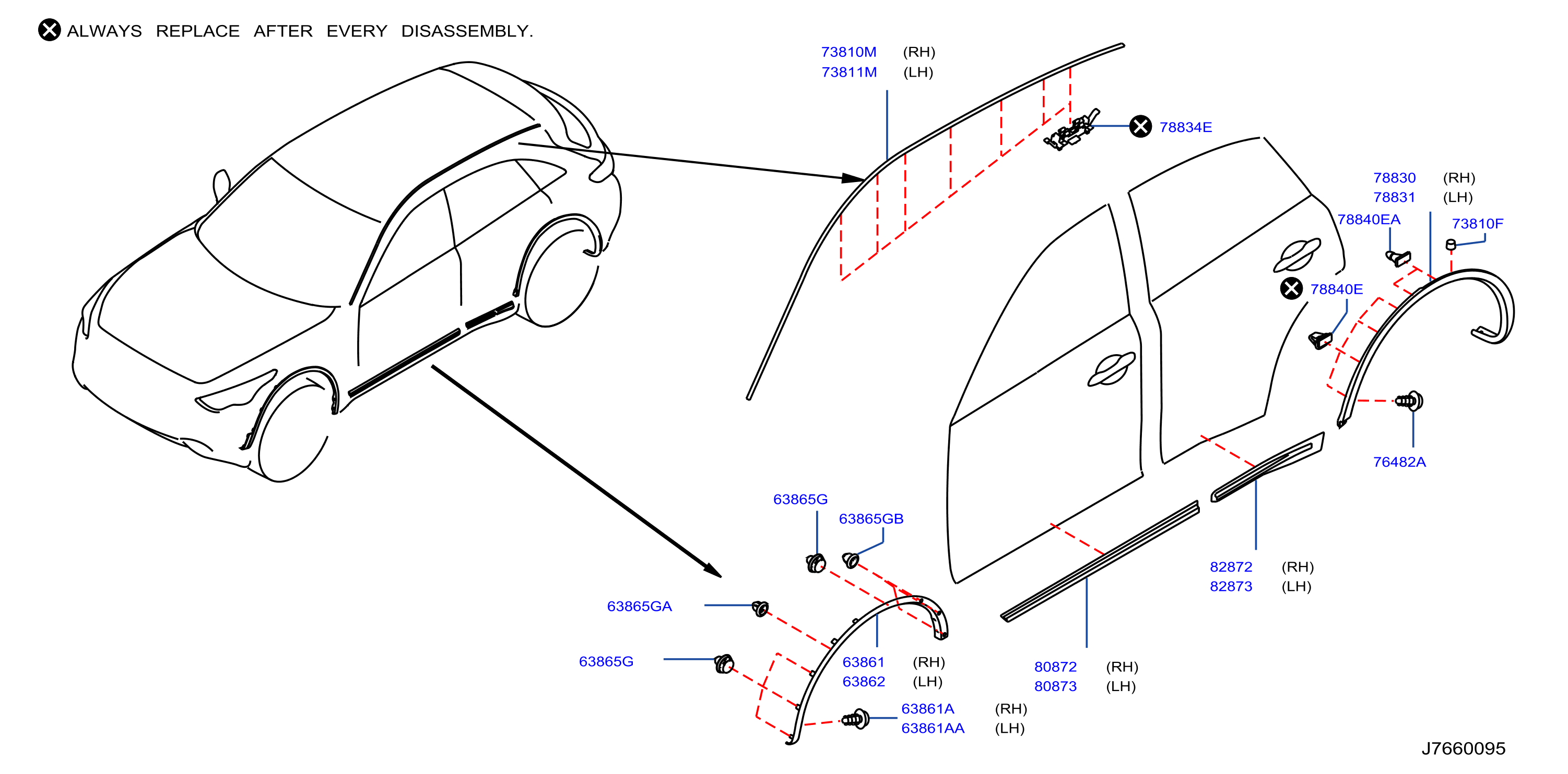 Diagram BODY SIDE MOULDING for your 2007 INFINITI Q60   