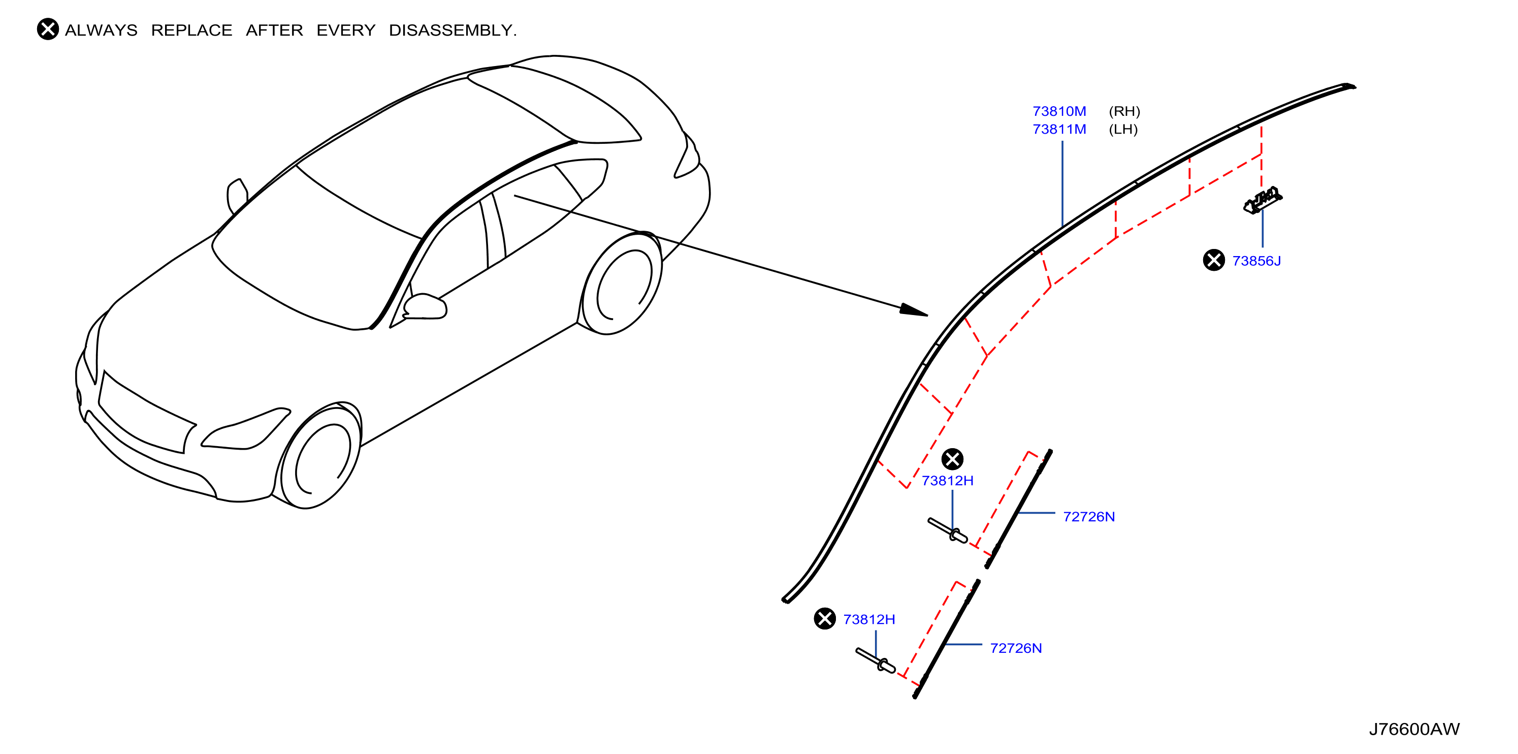 Diagram BODY SIDE MOULDING for your 1997 INFINITI J30   