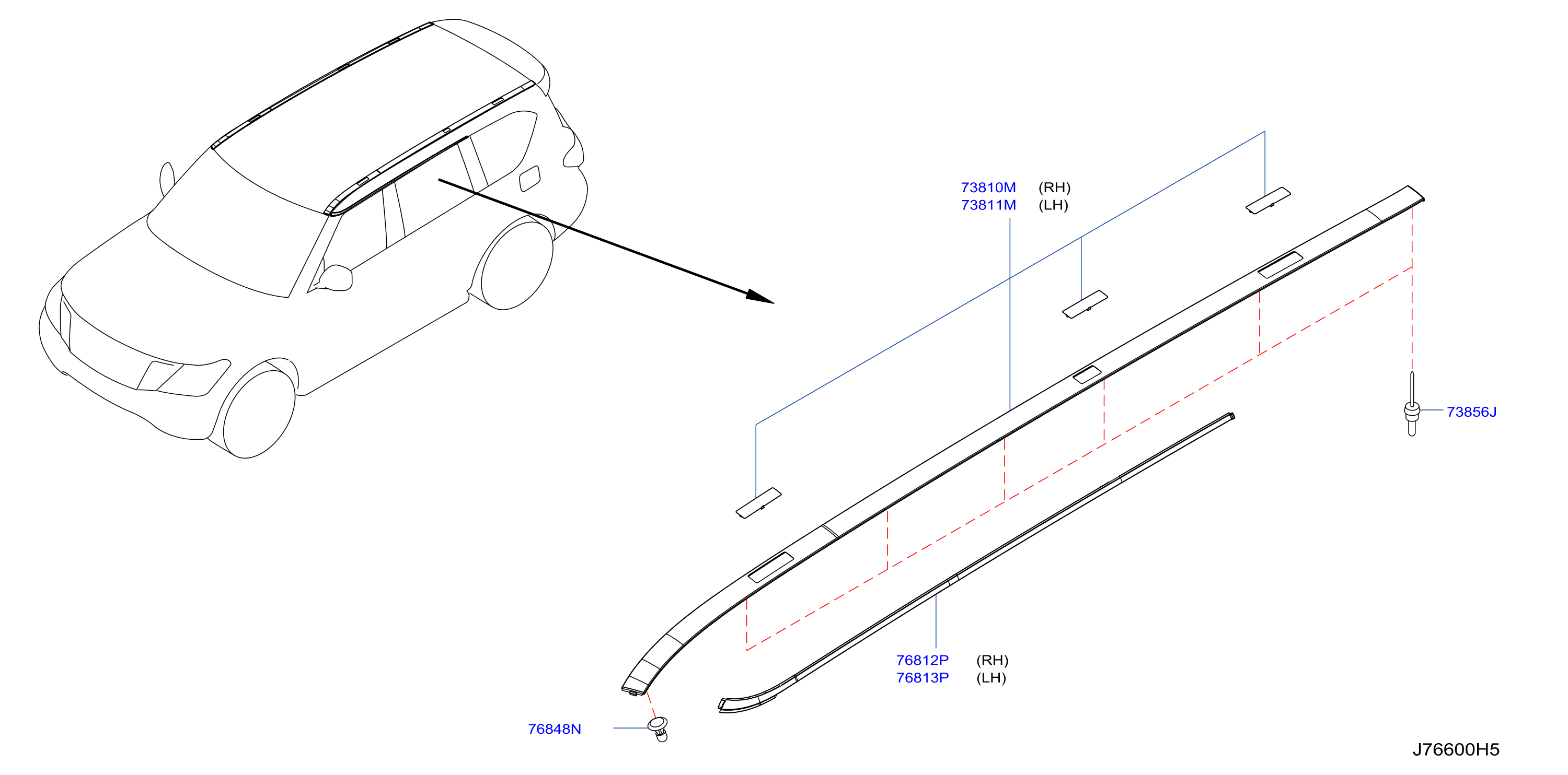 Diagram BODY SIDE MOULDING for your 2014 Nissan Cube CUBE 1.8S  