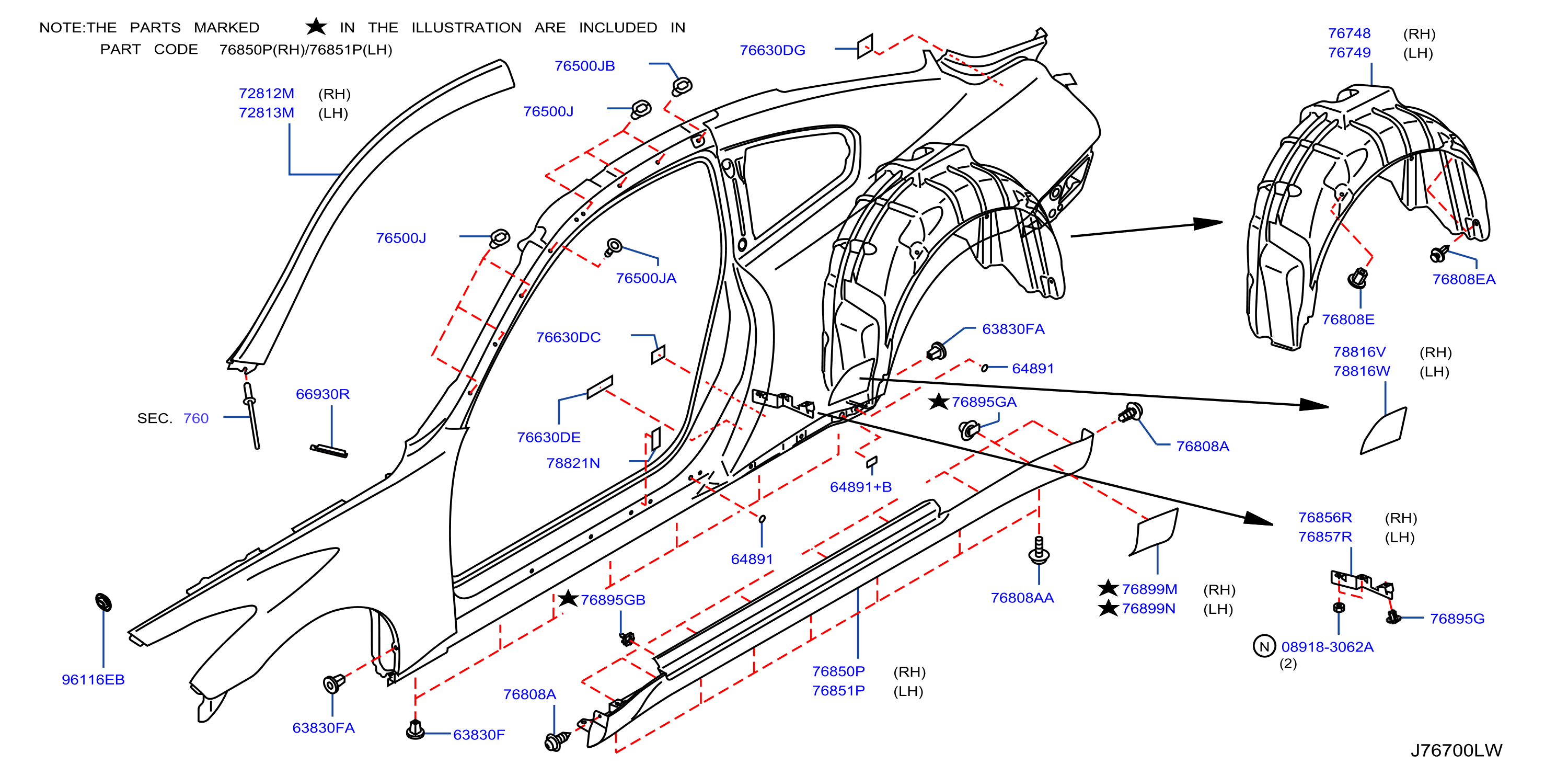 Diagram BODY SIDE FITTING for your 2012 INFINITI G37   