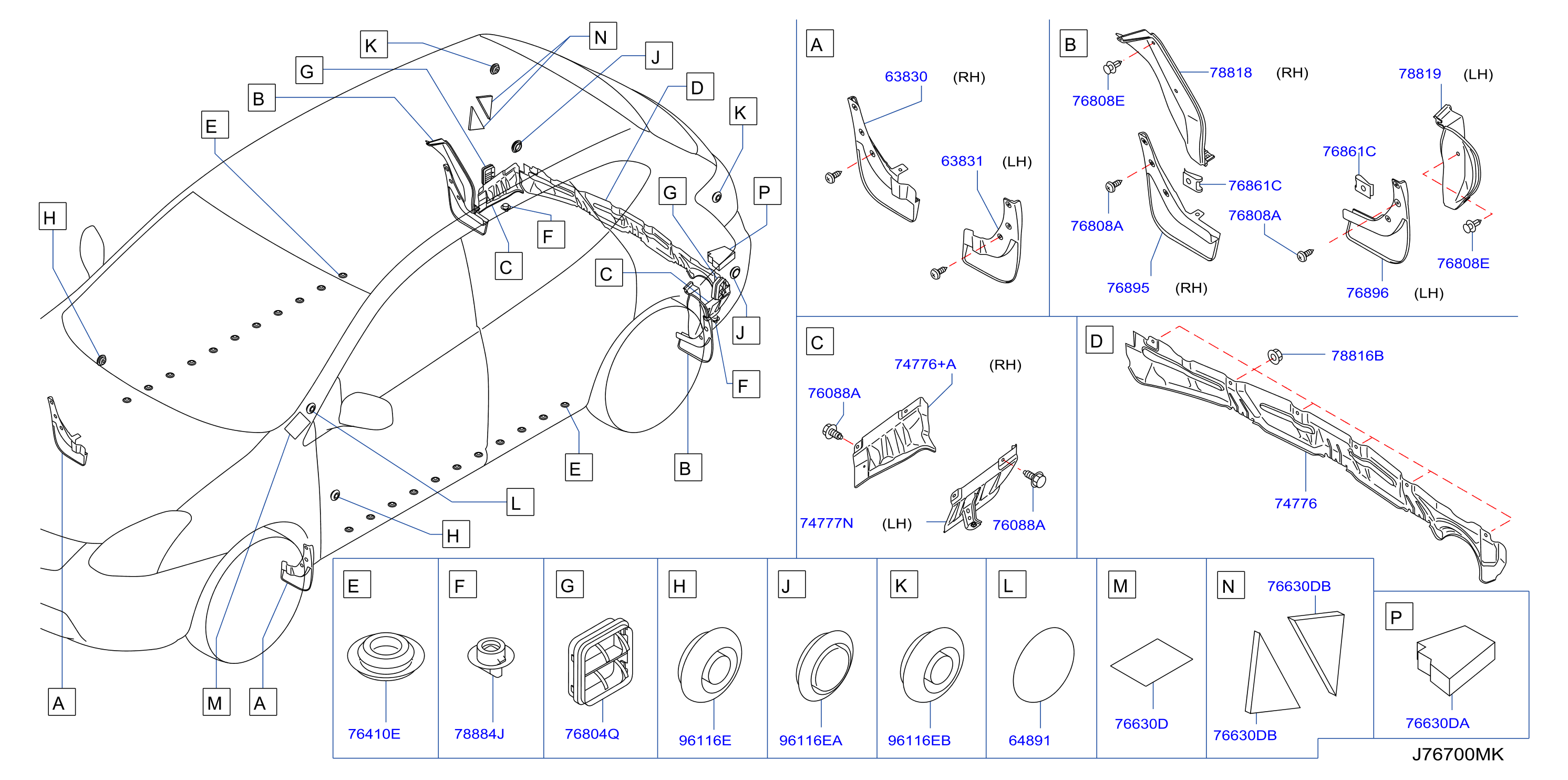 Diagram BODY SIDE FITTING for your 1978 Nissan 280ZX   