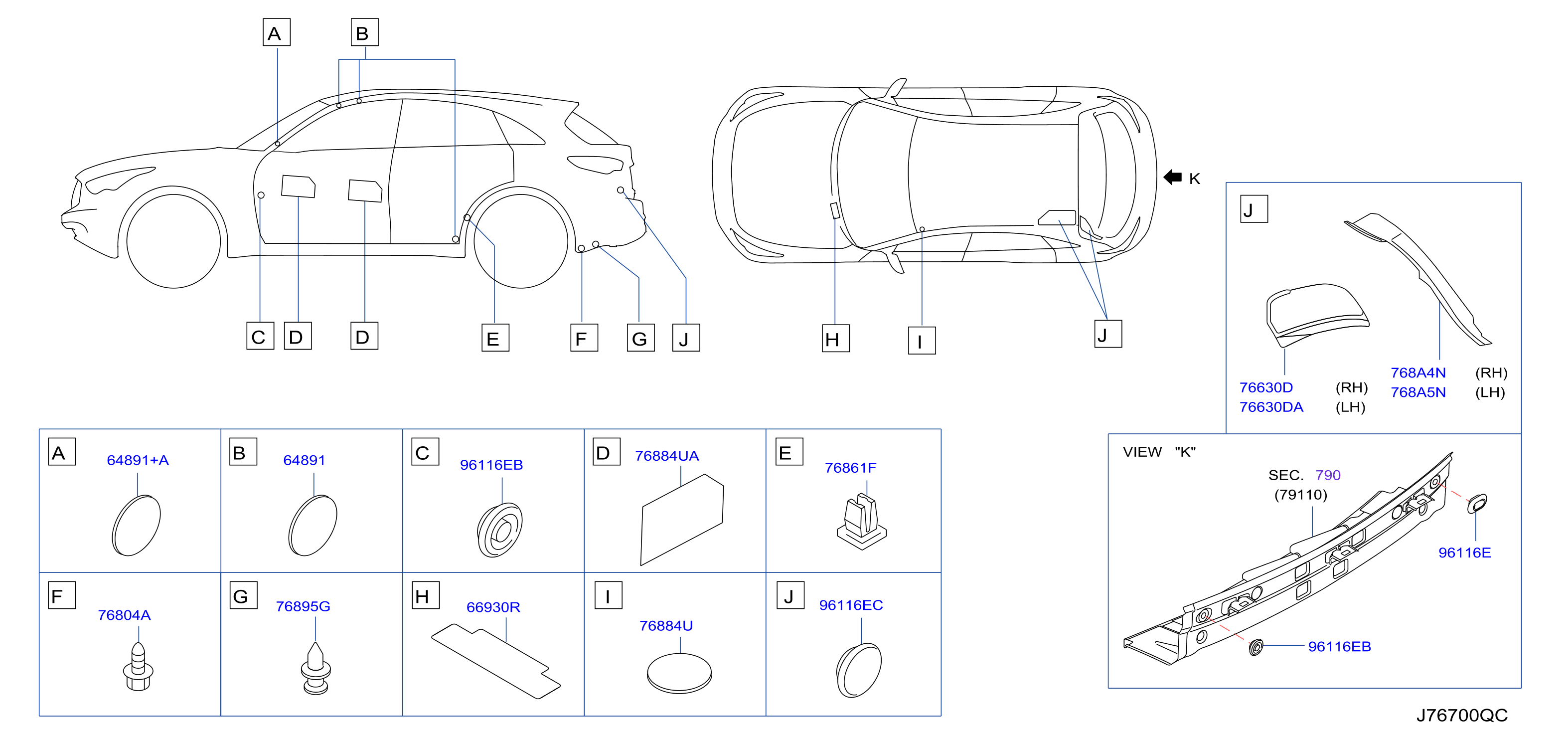 Diagram BODY SIDE FITTING for your INFINITI