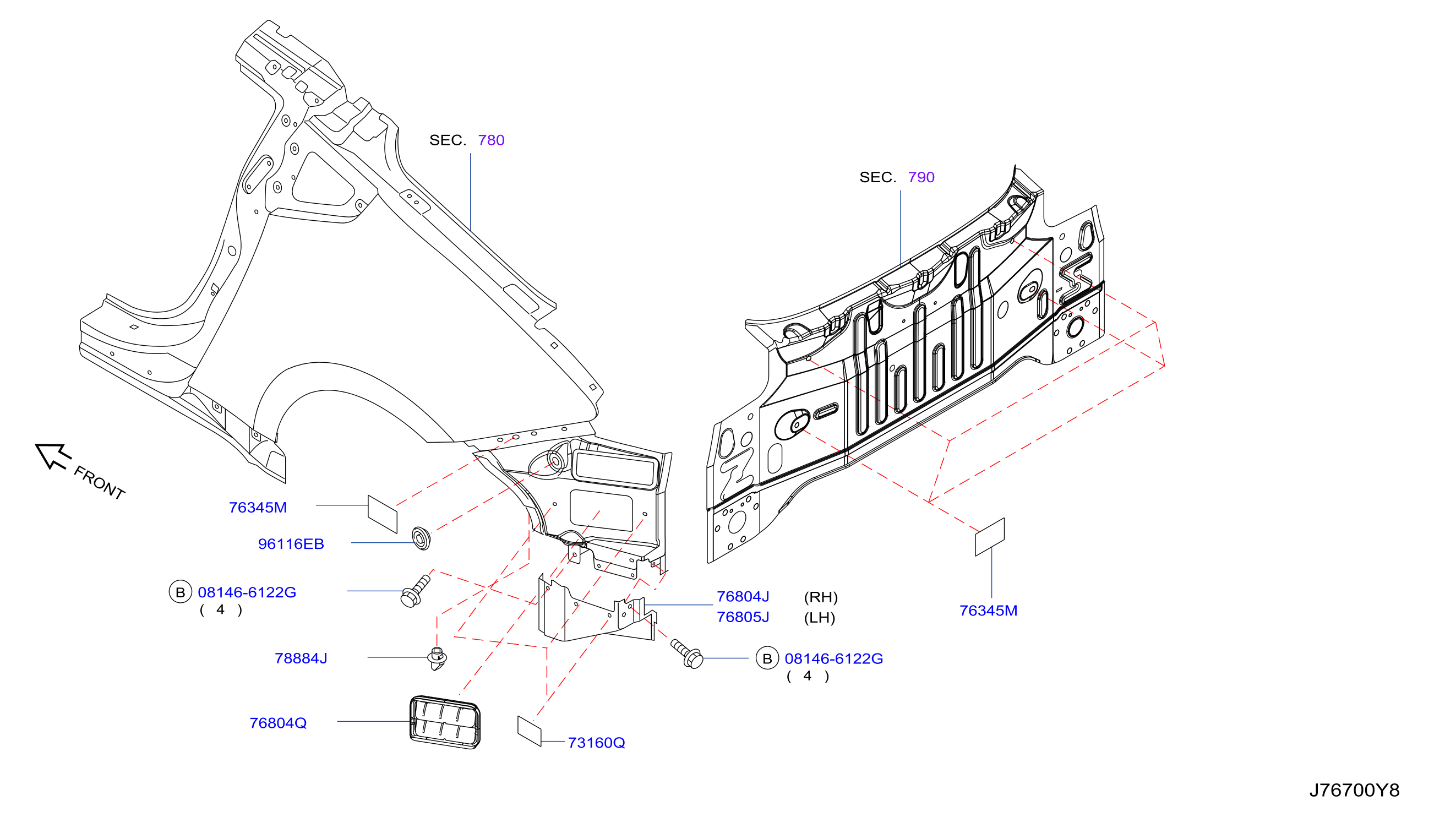 Diagram BODY SIDE FITTING for your Nissan