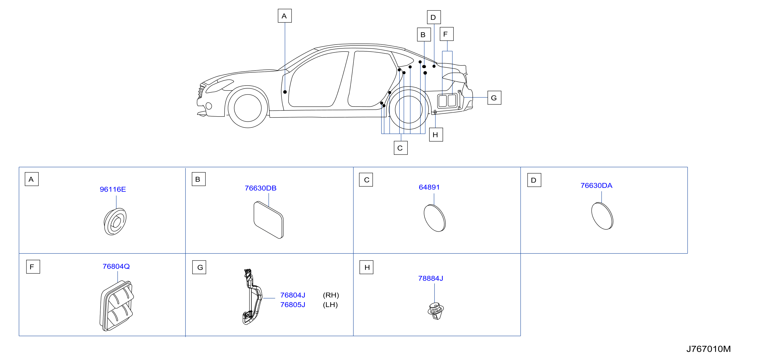 Diagram BODY SIDE FITTING for your 2014 INFINITI QX50 2.0L VC-Turbo CVT AWD WAGON LUXE 