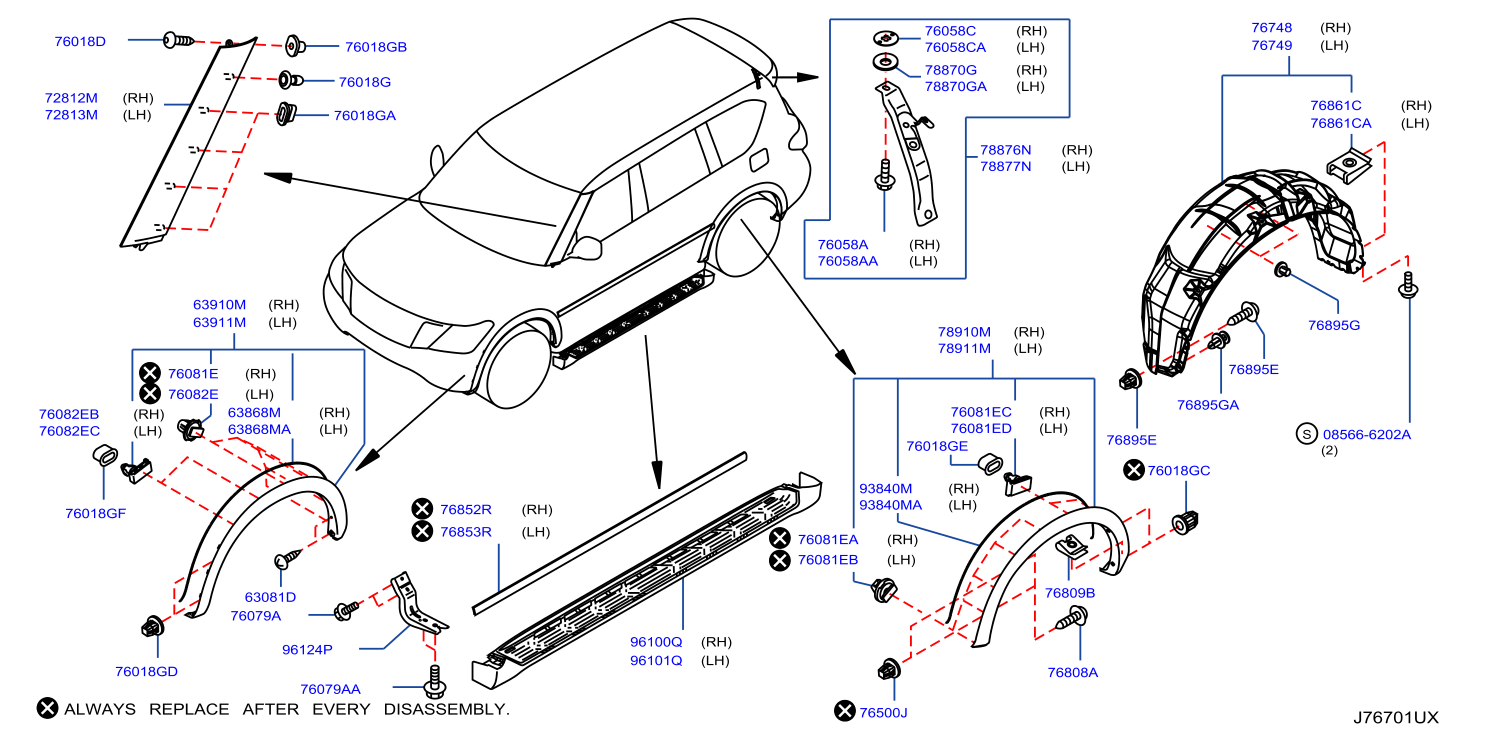 Diagram BODY SIDE FITTING for your 2015 INFINITI QX56   