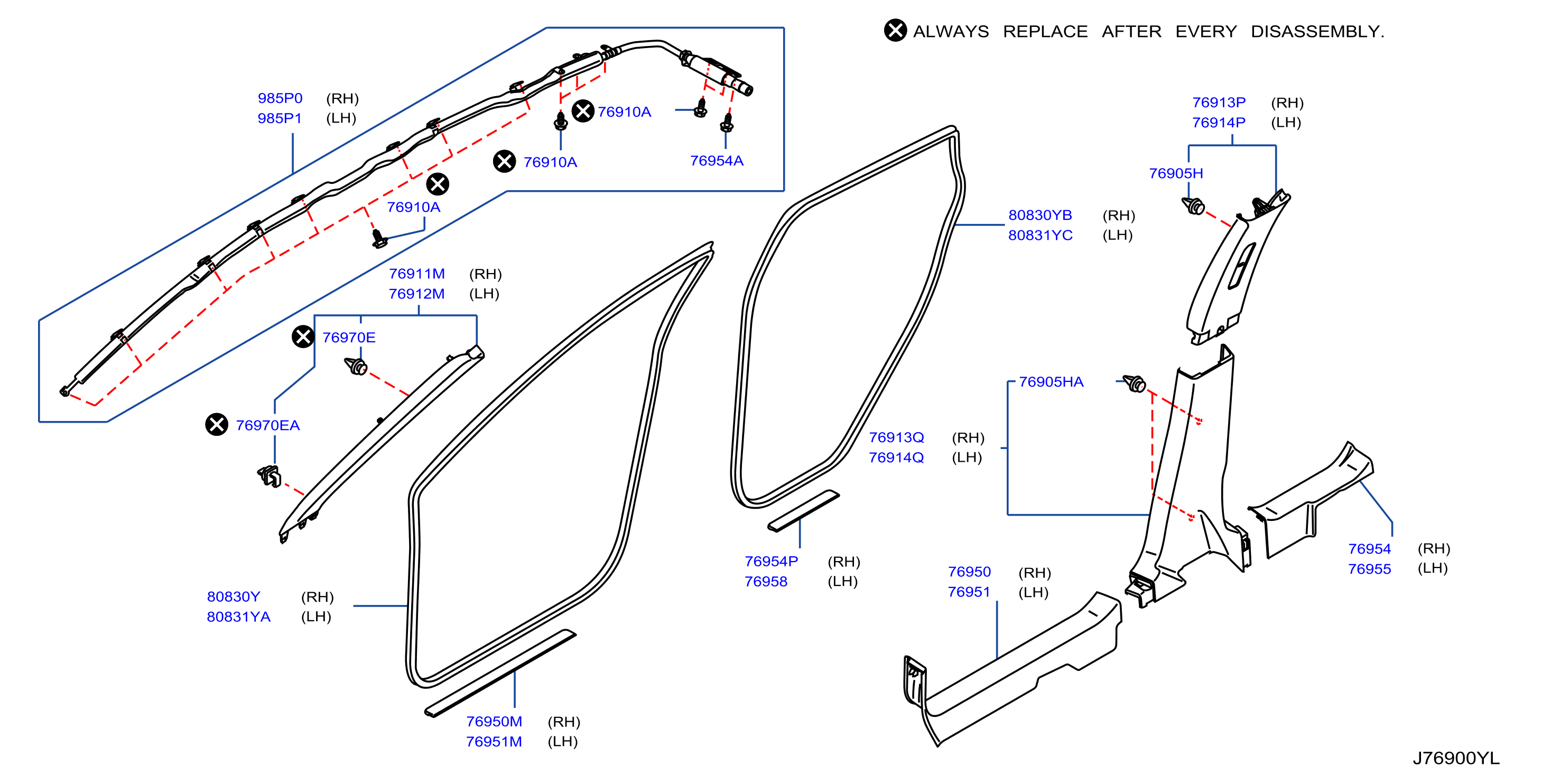 Diagram BODY SIDE TRIMMING for your 2024 Nissan Titan King Cab BASE  