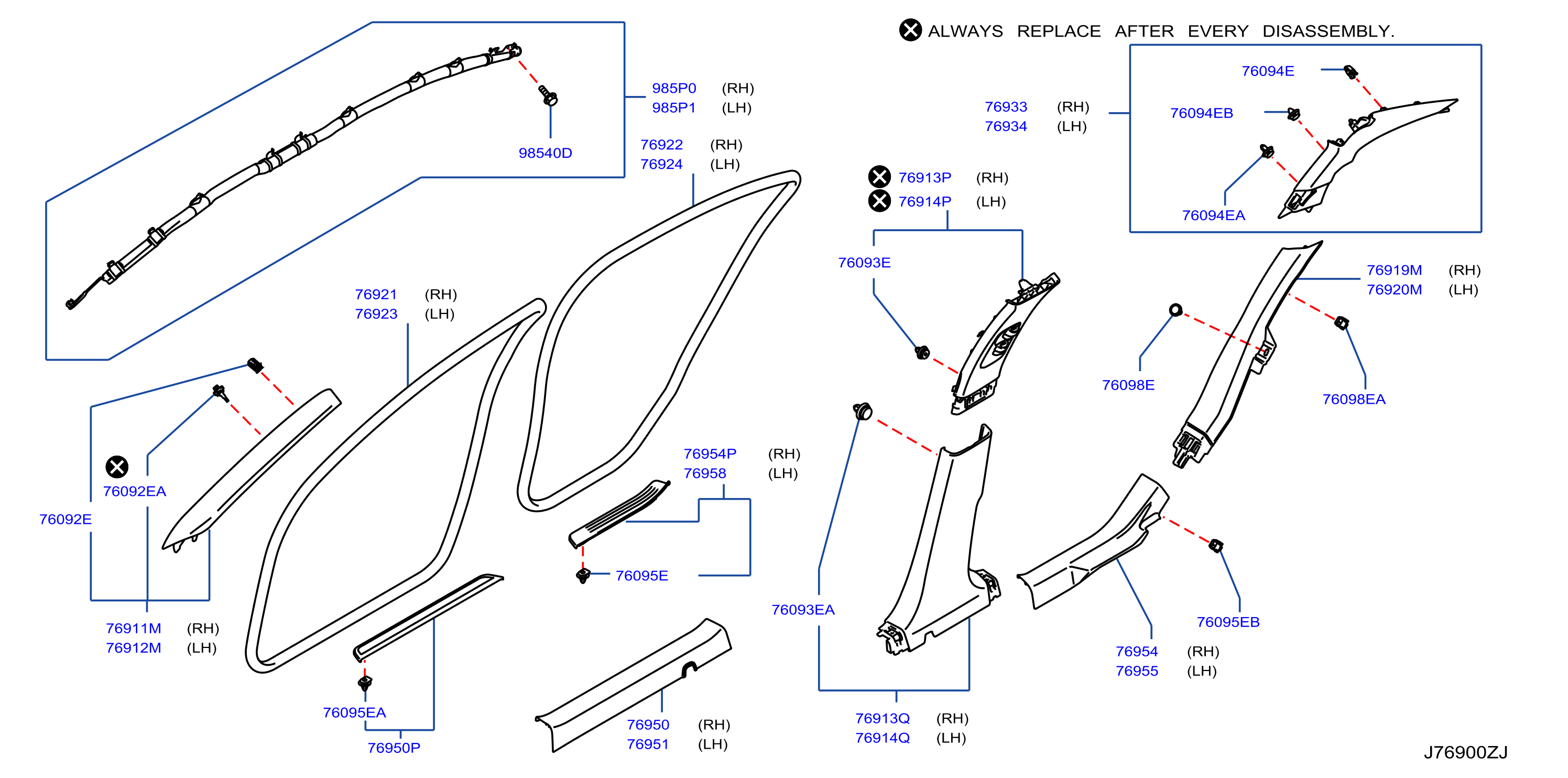 Diagram BODY SIDE TRIMMING for your 2022 INFINITI Q50   