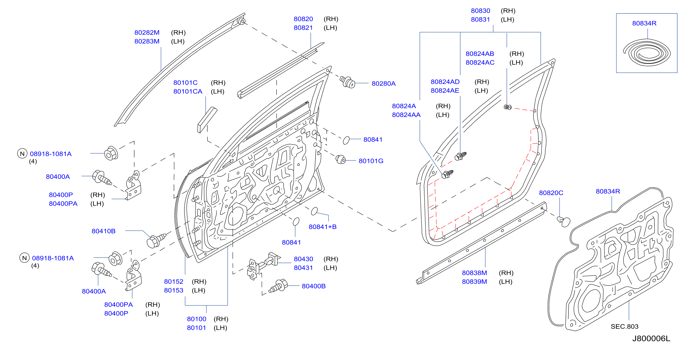 Diagram FRONT DOOR PANEL & FITTING for your 2003 INFINITI I35   