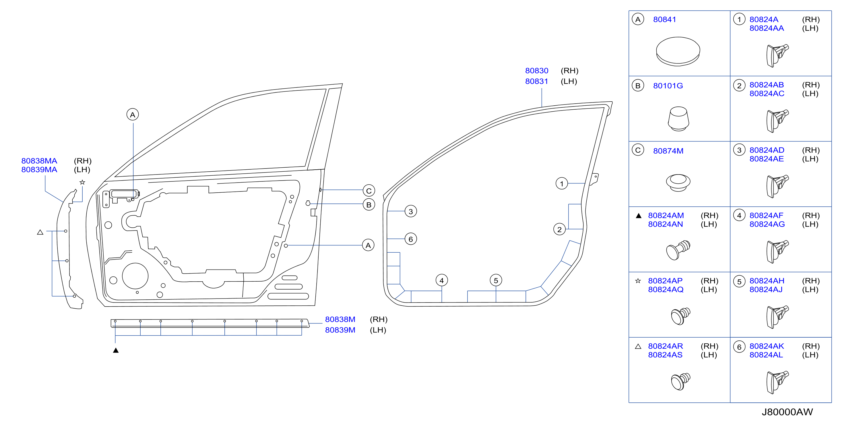 Diagram FRONT DOOR PANEL & FITTING for your 2008 INFINITI M35 3.5L V6 AT 4WD SEDAN BASE 