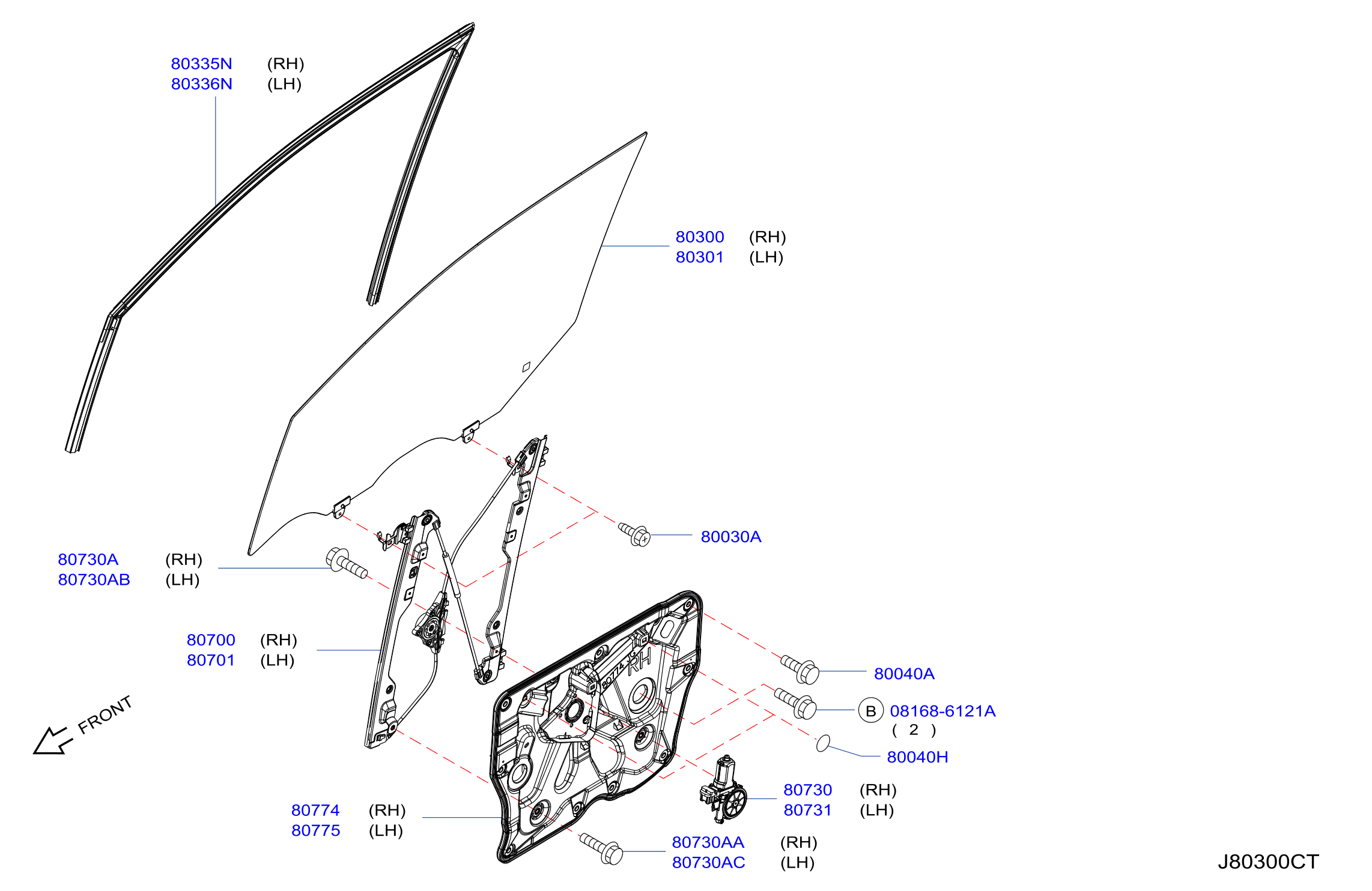Diagram FRONT DOOR WINDOW & REGULATOR for your 1983 Nissan Maxima   