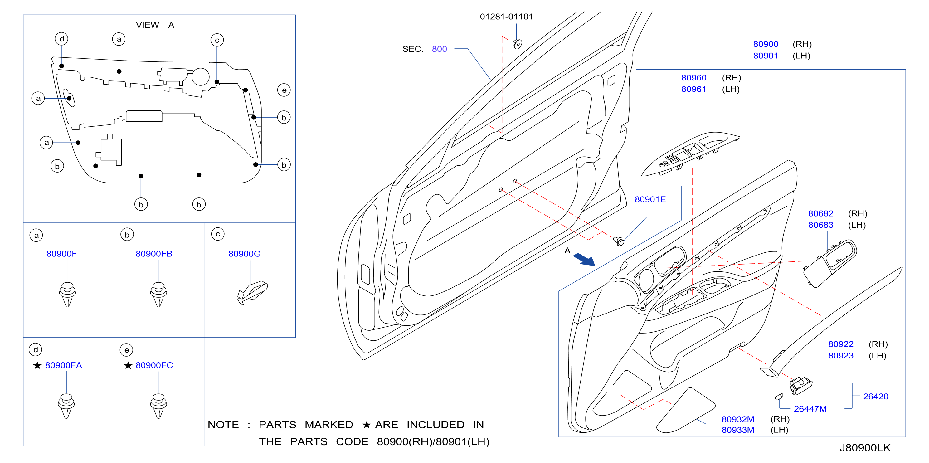 Diagram FRONT DOOR TRIMMING for your 2017 INFINITI M56  SPORT TECHNOLOGY 
