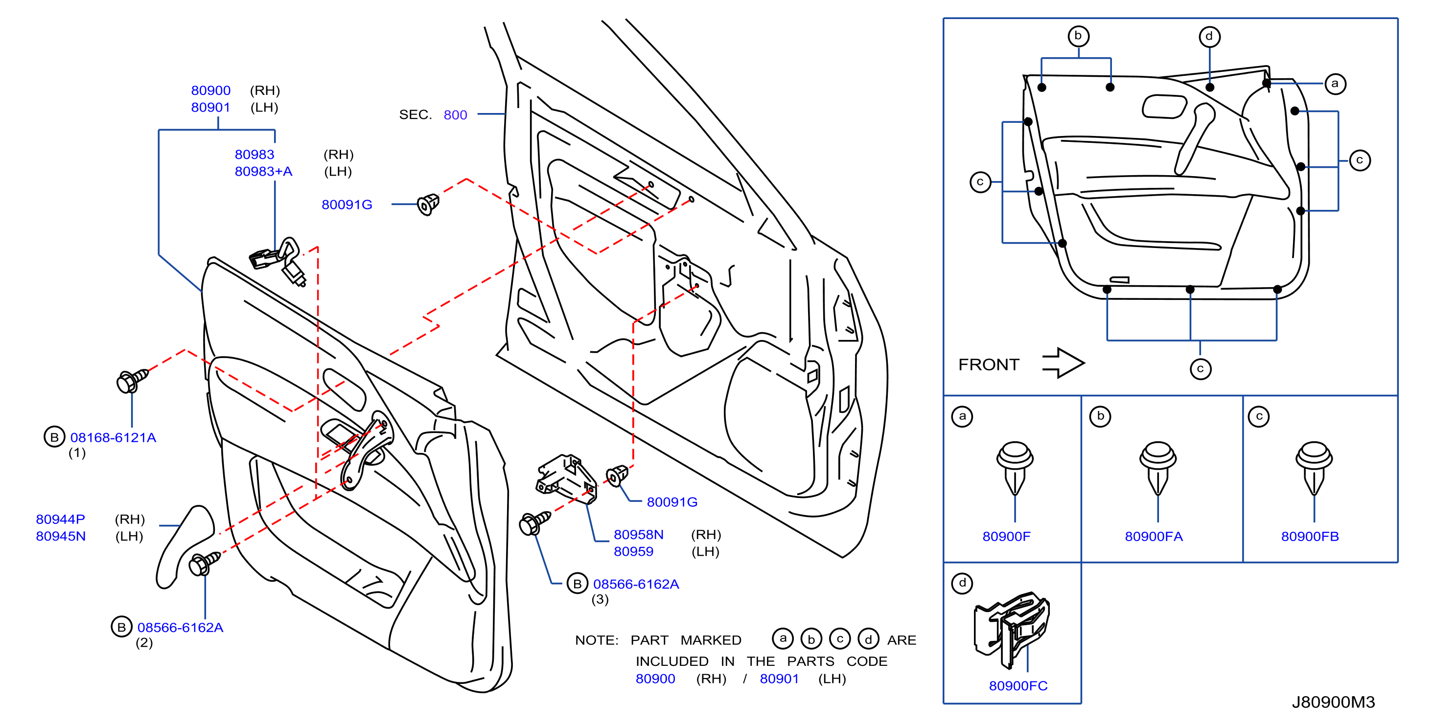 Diagram FRONT DOOR TRIMMING for your 2017 INFINITI QX80  LE/HIGH 3ROW 