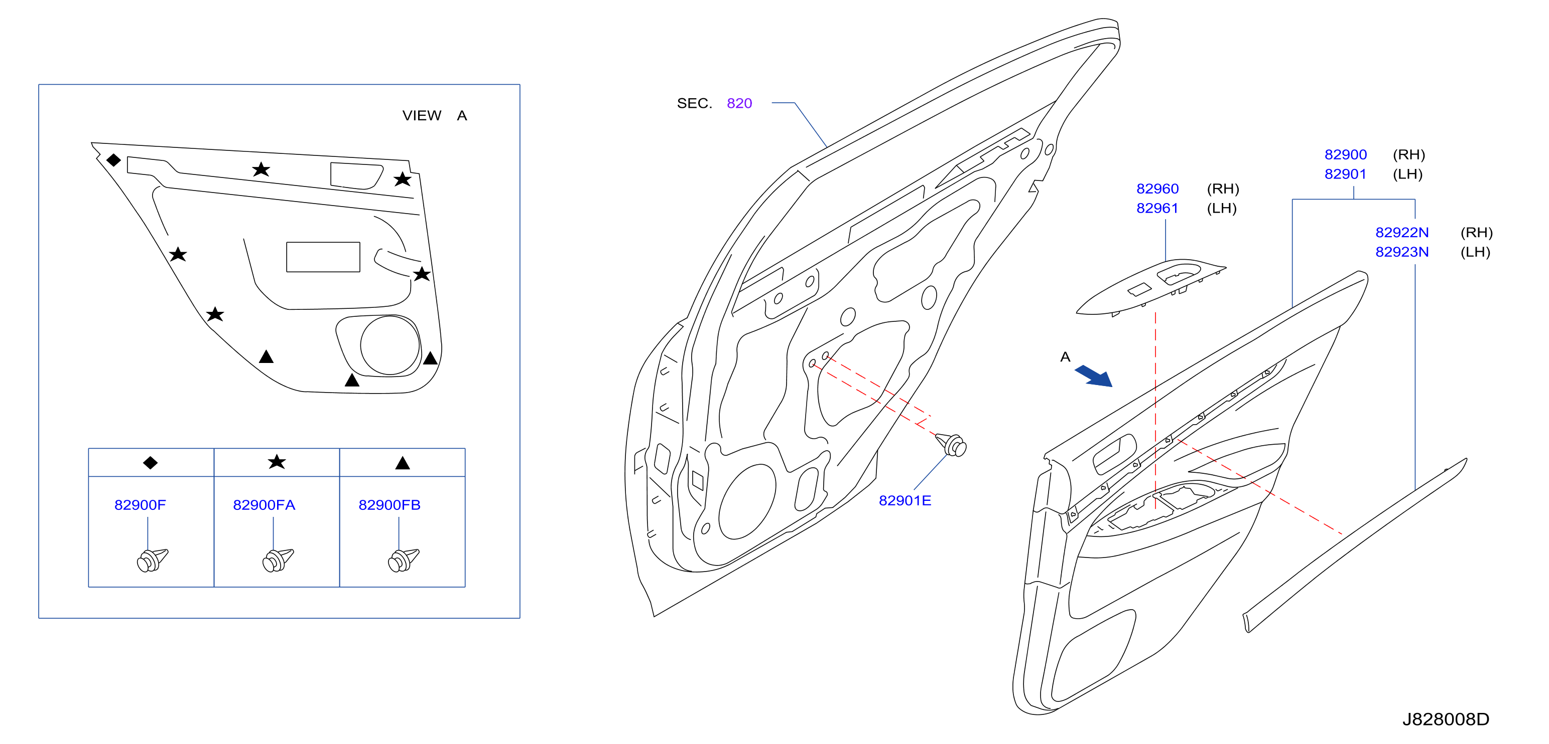 Diagram REAR DOOR TRIMMING for your 2017 INFINITI M56  SPORT TECHNOLOGY 