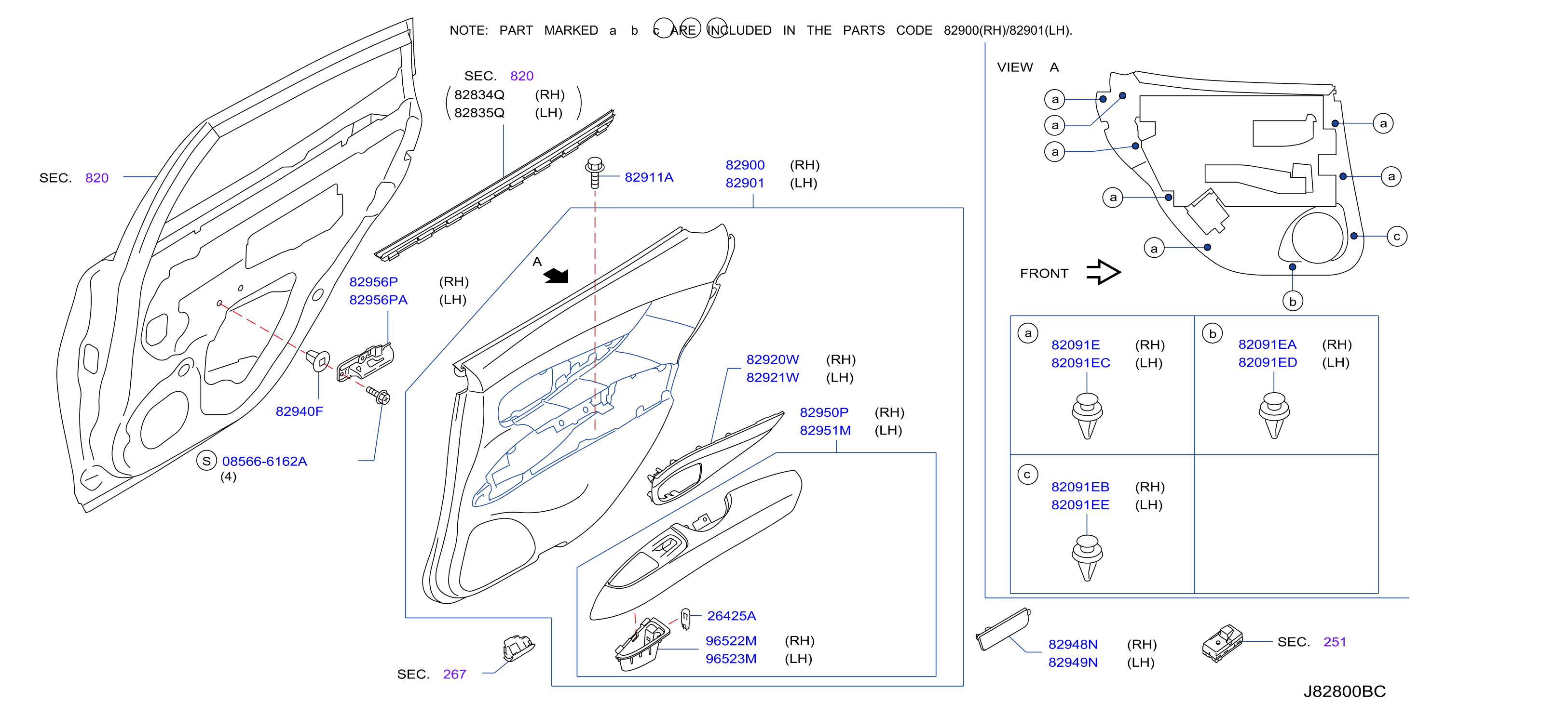 Diagram REAR DOOR TRIMMING for your 2018 INFINITI M37  SPORT PREMIUM 