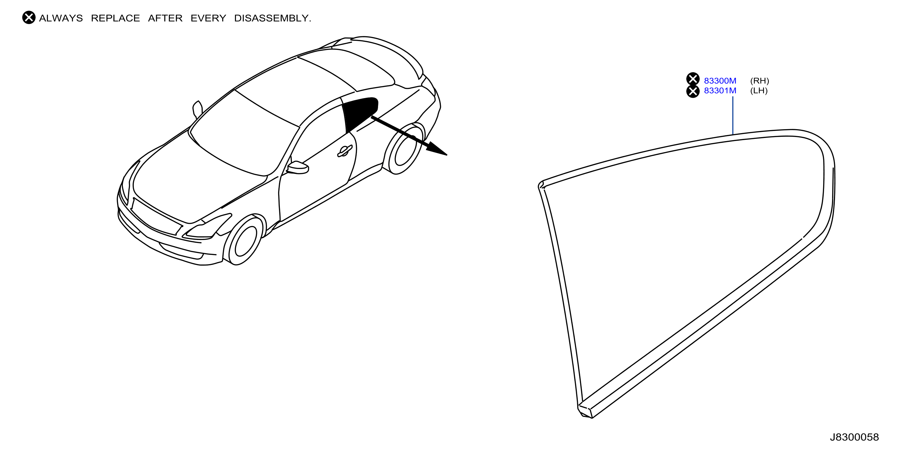 Diagram SIDE WINDOW for your 2008 INFINITI QX50   