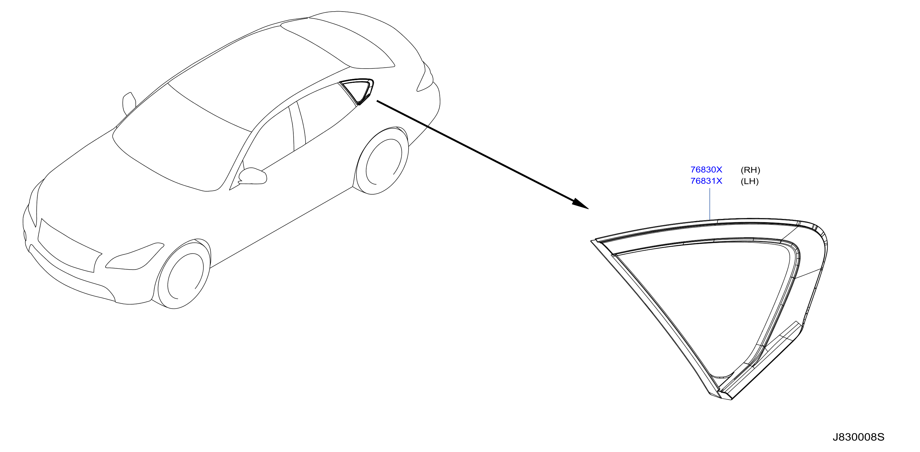 Diagram SIDE WINDOW for your 2011 INFINITI Q40   