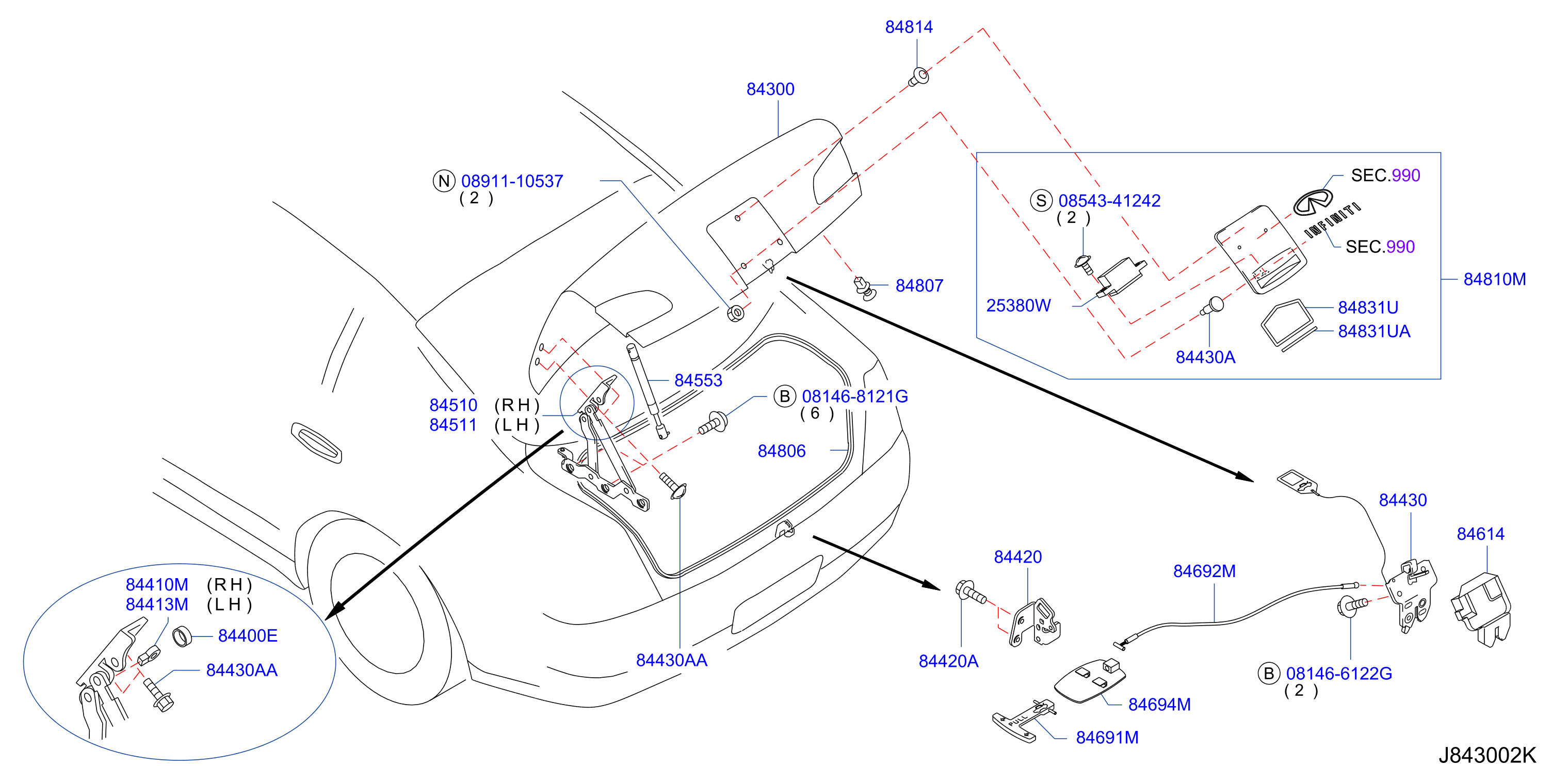 Diagram TRUNK LID & FITTING for your INFINITI