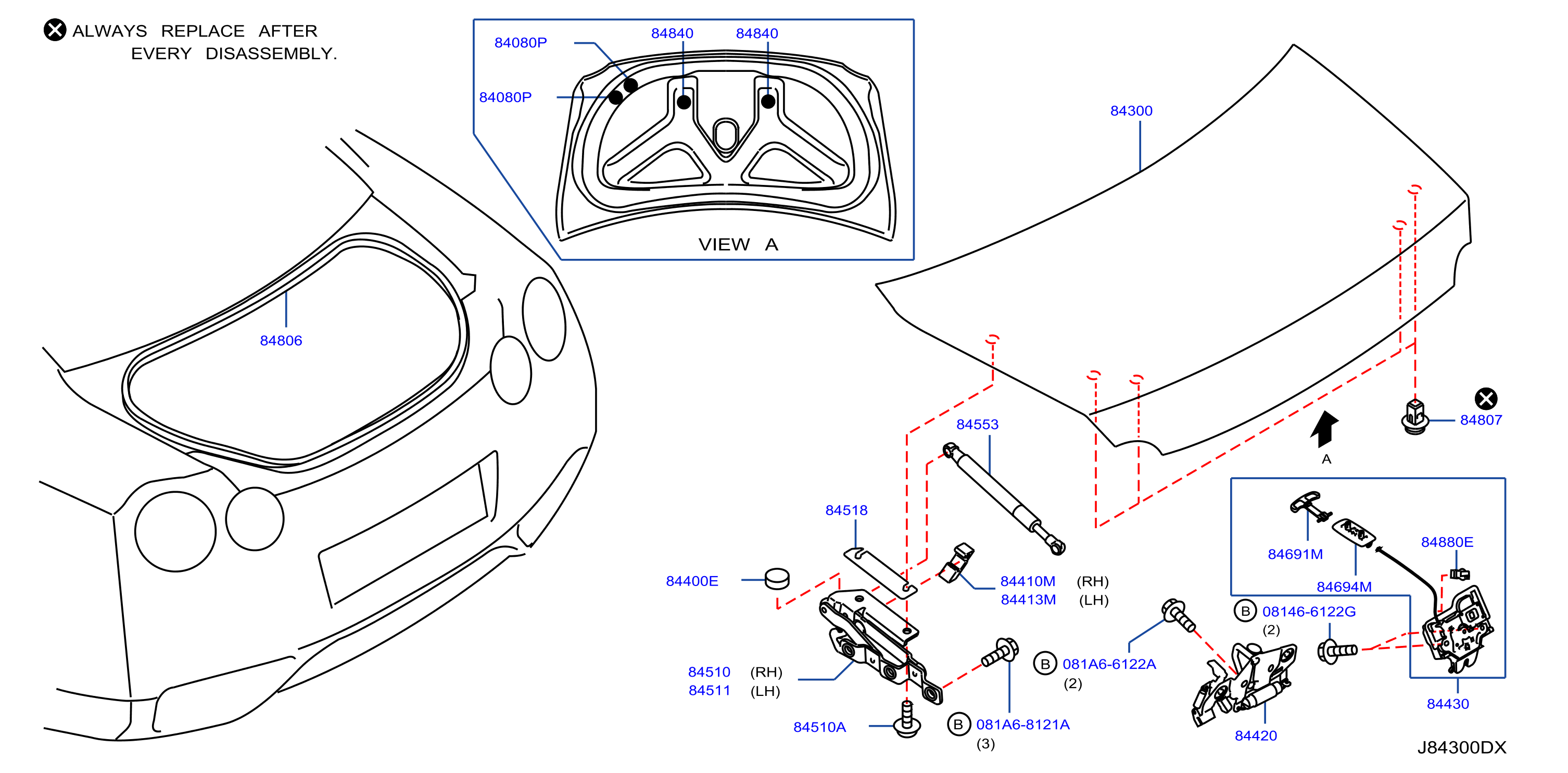 Diagram TRUNK LID & FITTING for your 2012 Nissan Pathfinder   