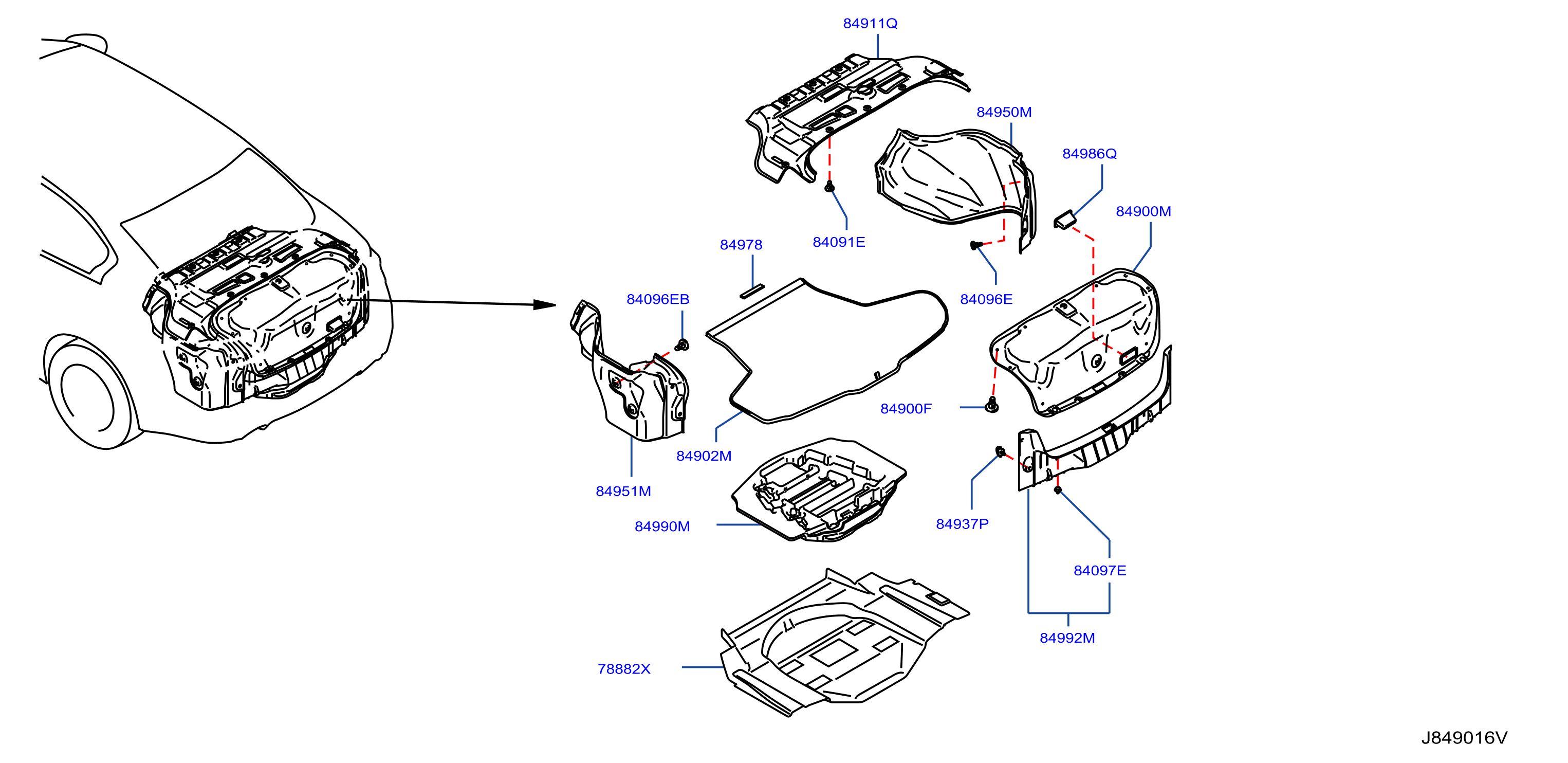 Diagram TRUNK & LUGGAGE ROOM TRIMMING for your 2015 INFINITI QX70   