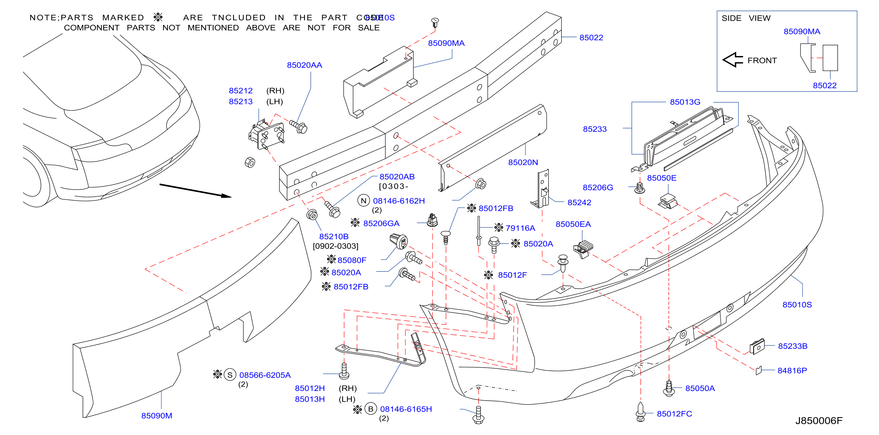 Diagram REAR BUMPER for your 2005 INFINITI G35   
