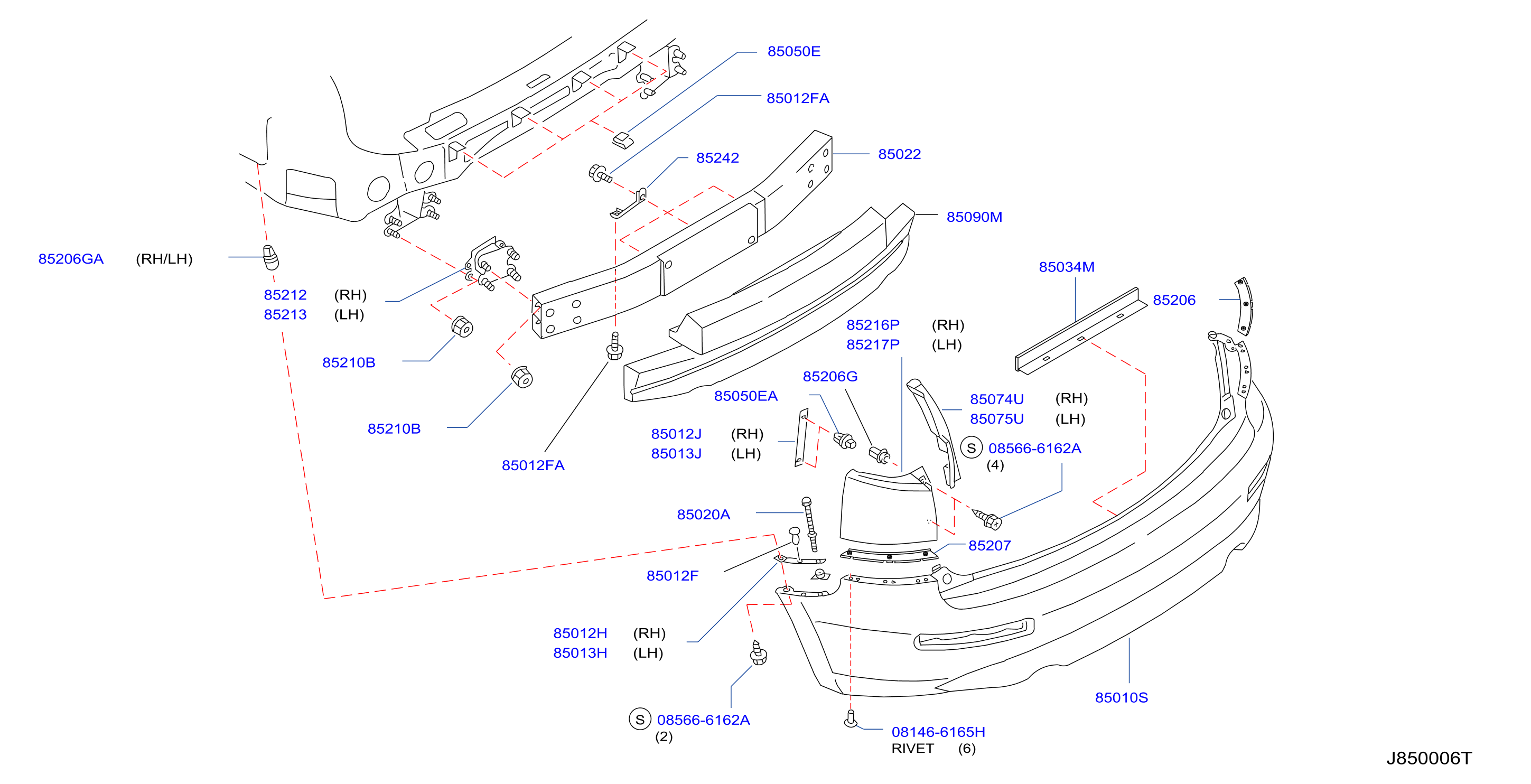 Diagram REAR BUMPER for your 2004 INFINITI Q45   